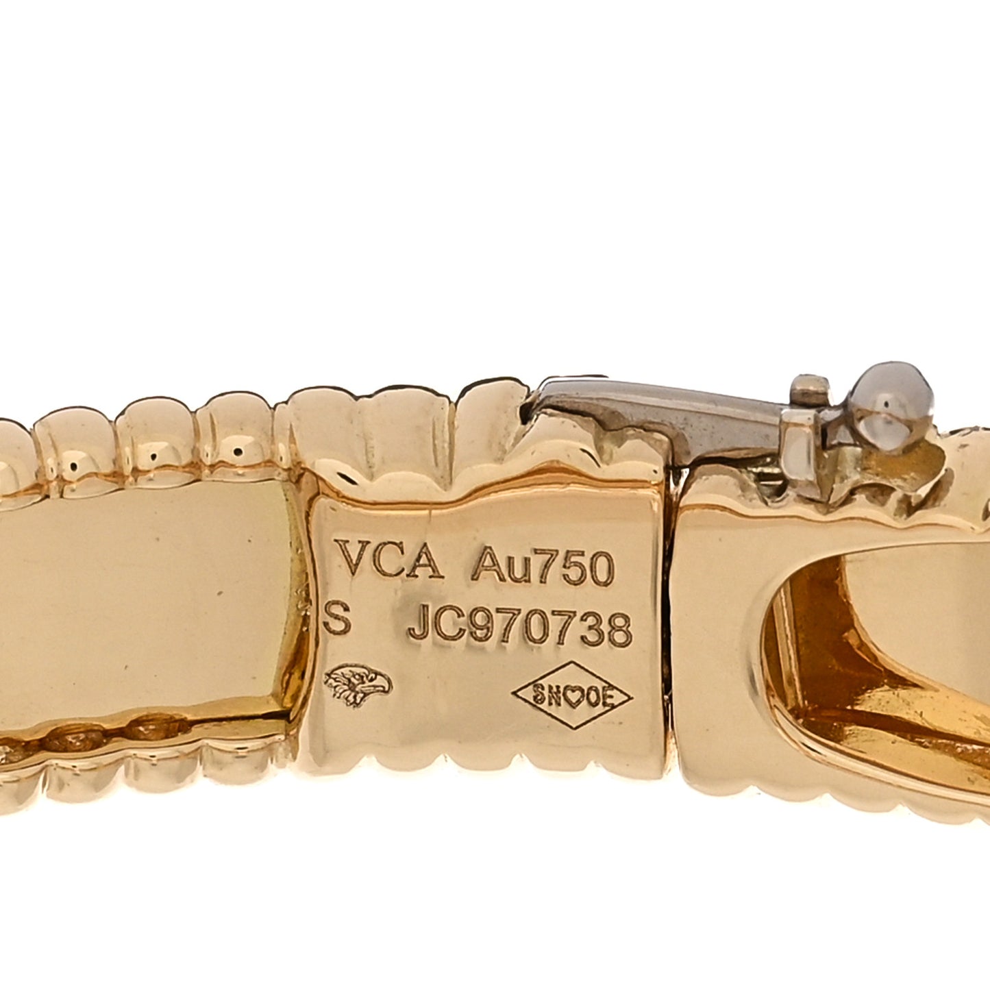 18K Yellow Gold Perlee Signature Bangle Bracelet S
