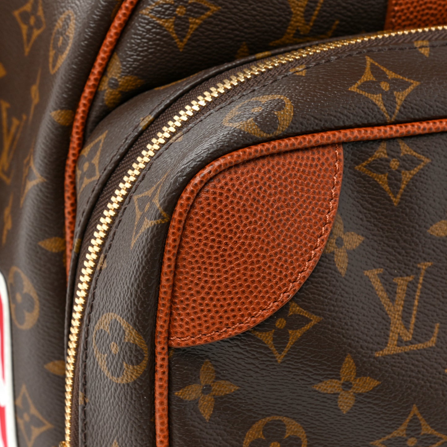 X NBA Monogram Grain Cowhide Ball Keepall Trio Pocket Bag