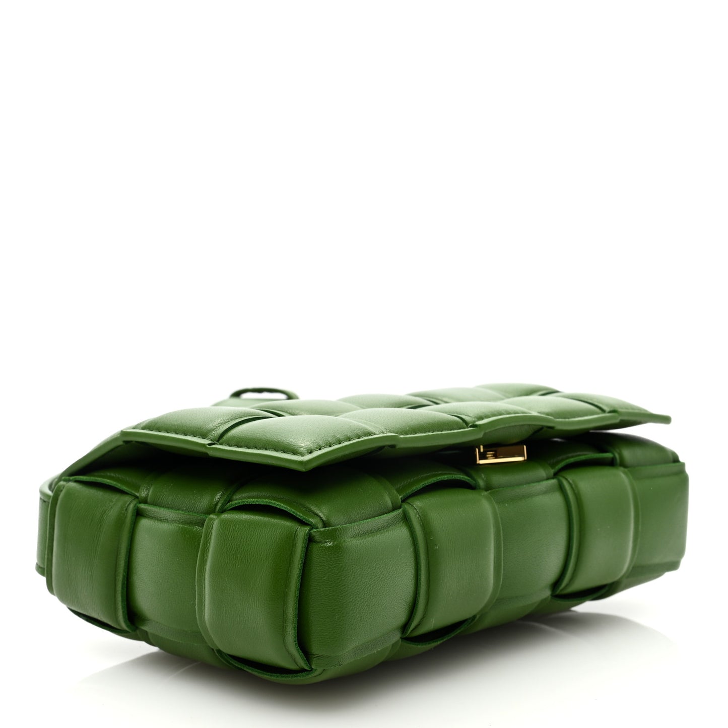 Nappa Maxi Intrecciato Padded Small Cassette Crossbody Bag Avocado