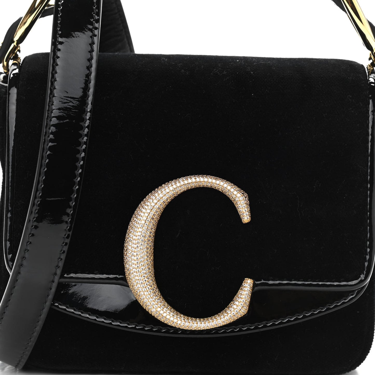Velvet Crystal Mini C Double Carry Black