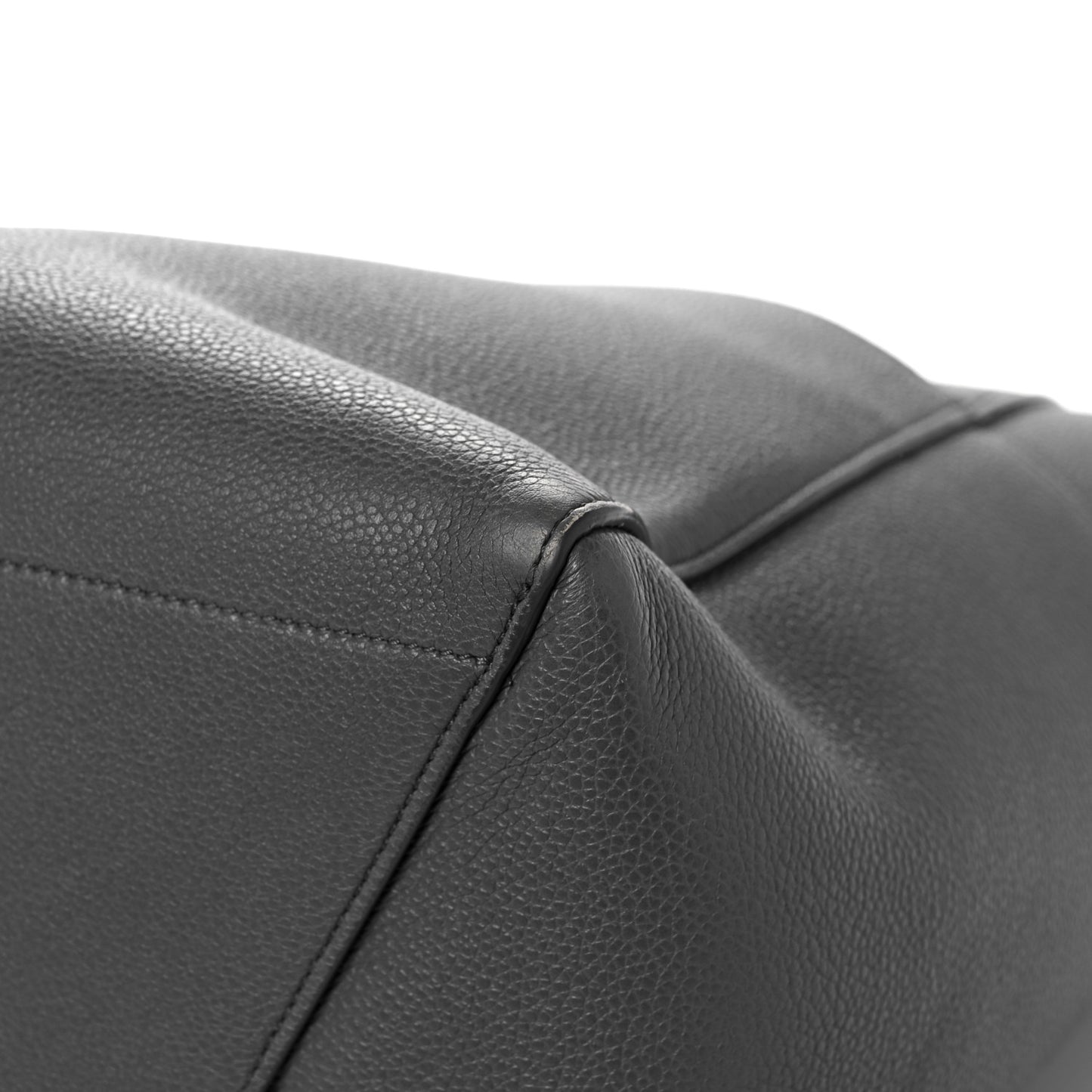 Soft Grained Calfskin Sangle Bucket Bag Kohl
