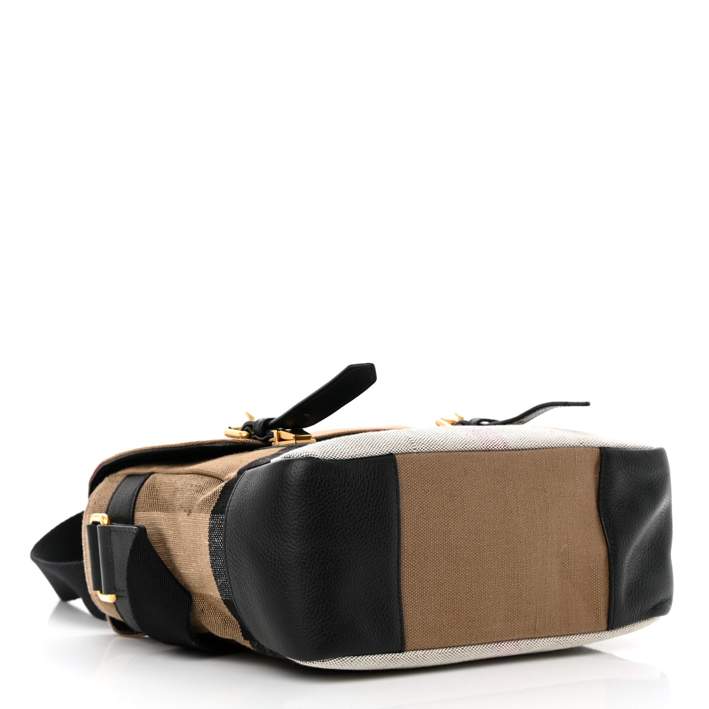 Canvas Mega Check Large Baildon Messenger Bag Black