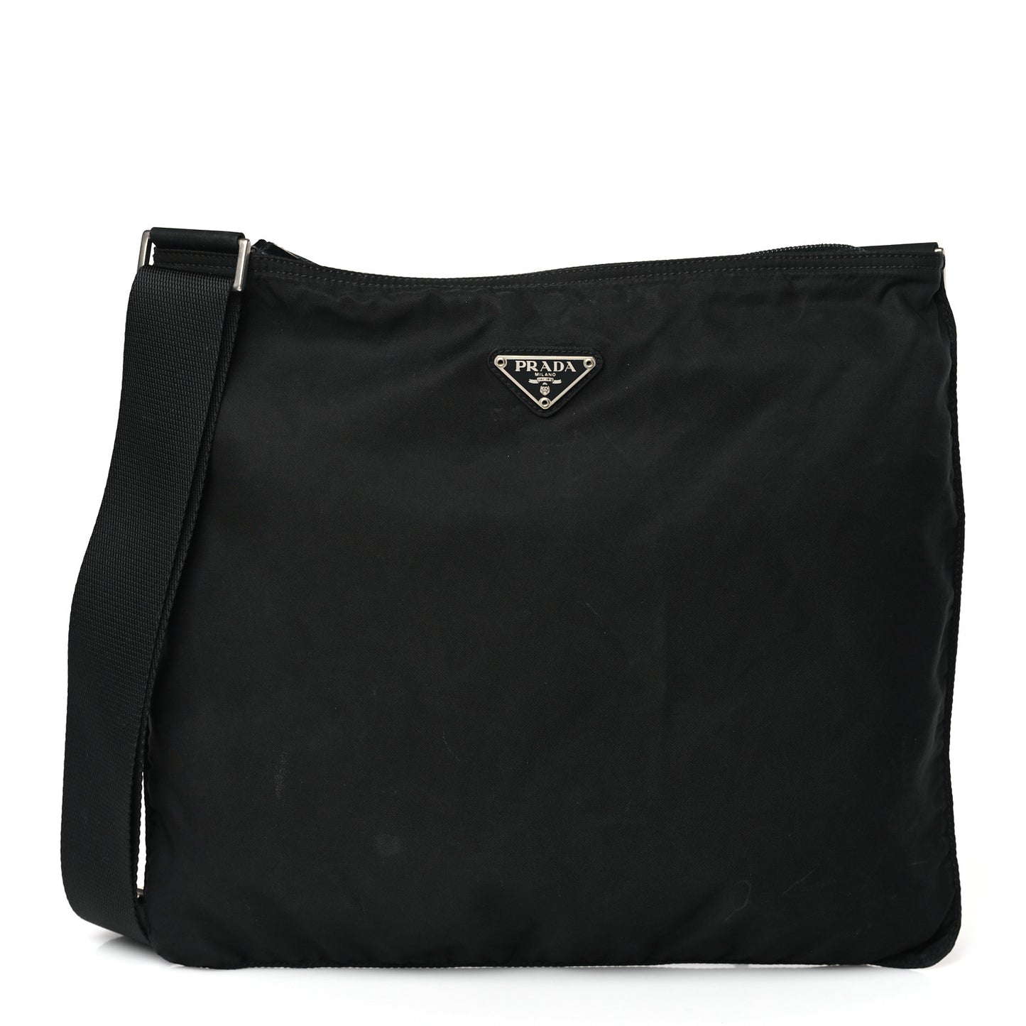 Nylon Vela Flat Messenger Bag Black