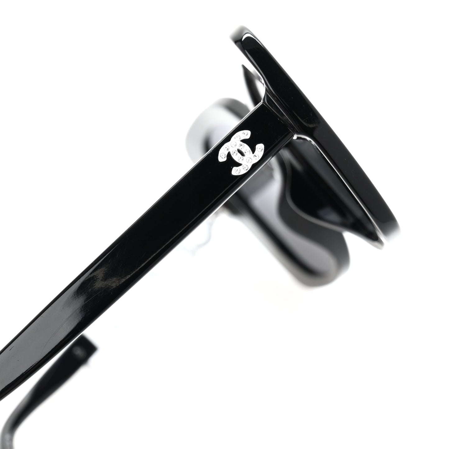 Acetate Strass Square Sunglasses 5422-B-A Black White