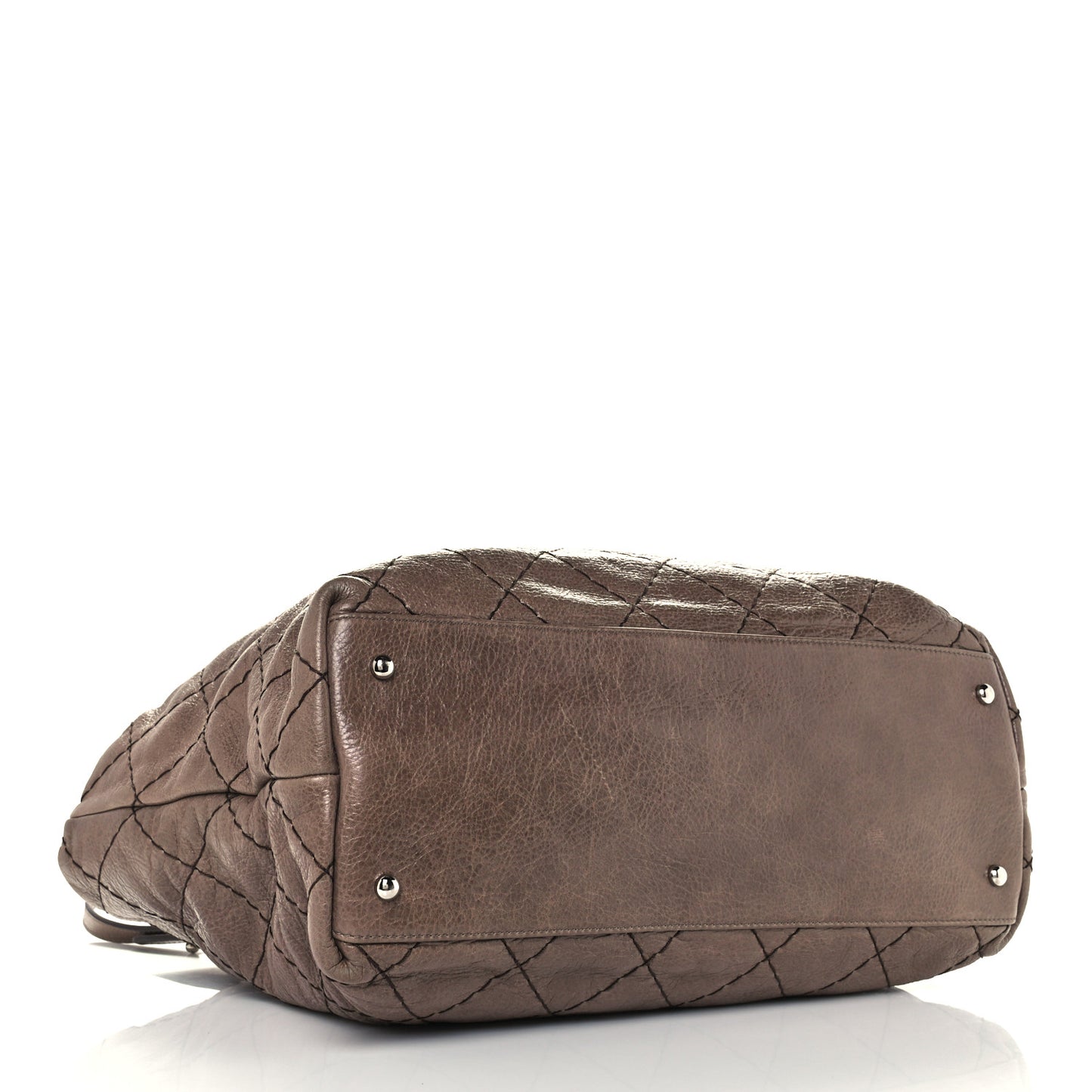 Glazed Calfskin Large On The Road Tote Brown