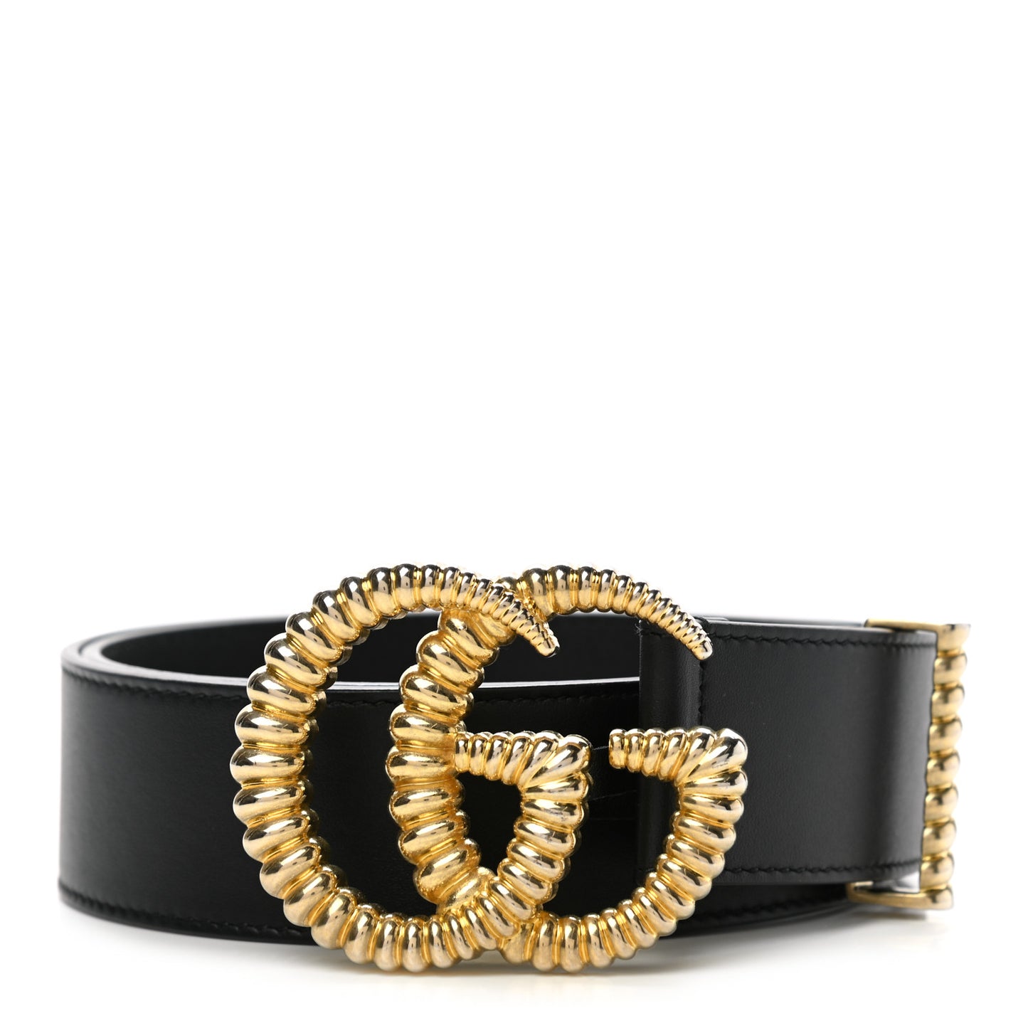 Moon Calfskin Torchon Double G 40mm Belt 85 34 Black