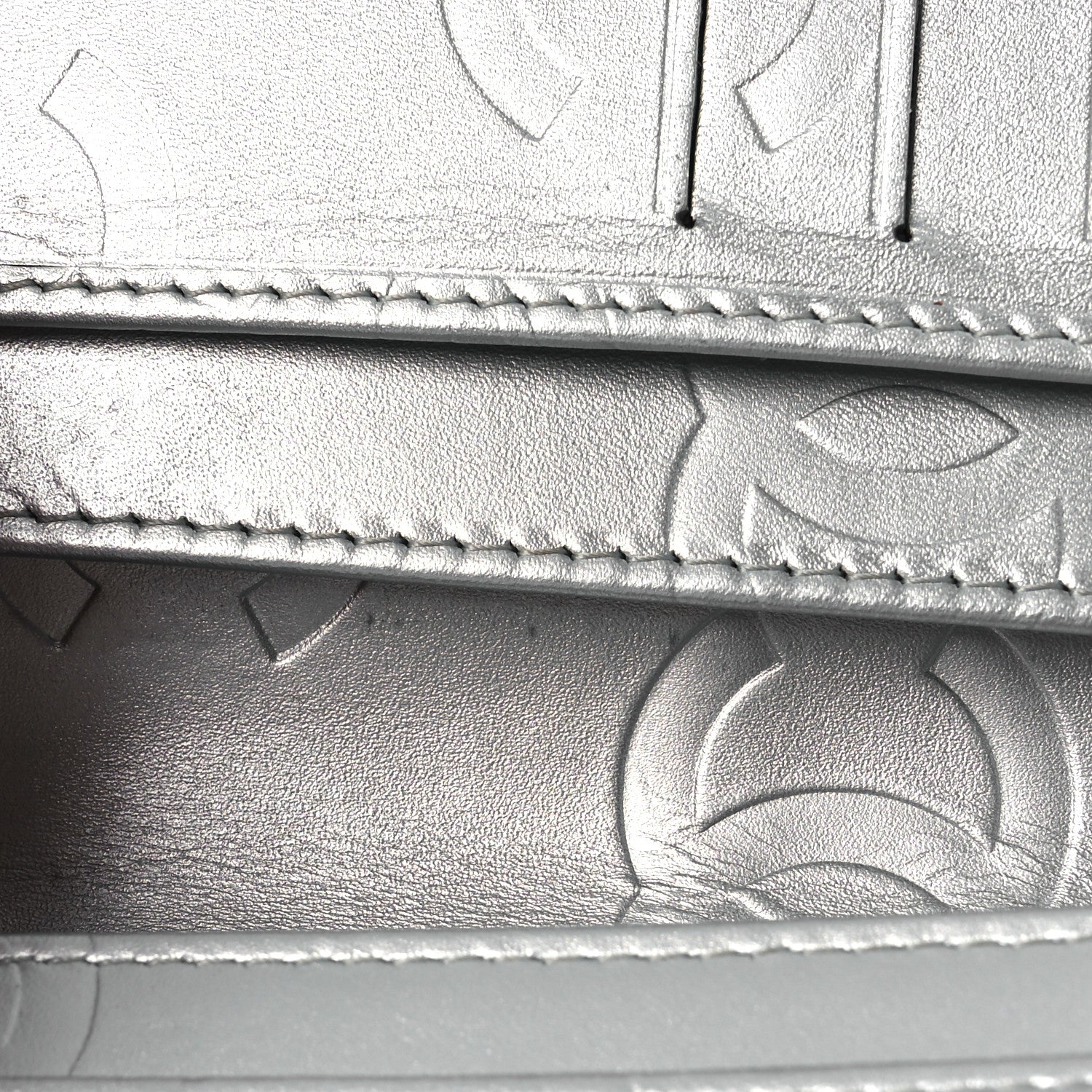 Chanel Calfskin Quilted Cambon Yen Wallet Black Silver 9 of 11