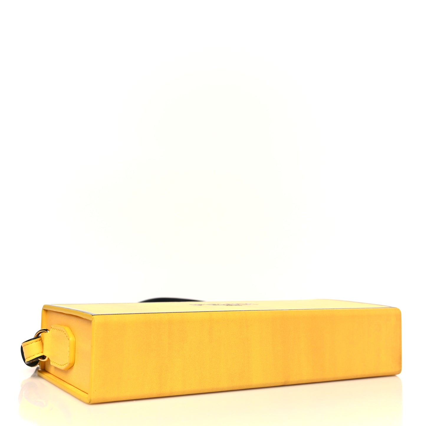 Vitello Fluffy Logo Horizontal Box Crossbody Bag Yellow Box Black
