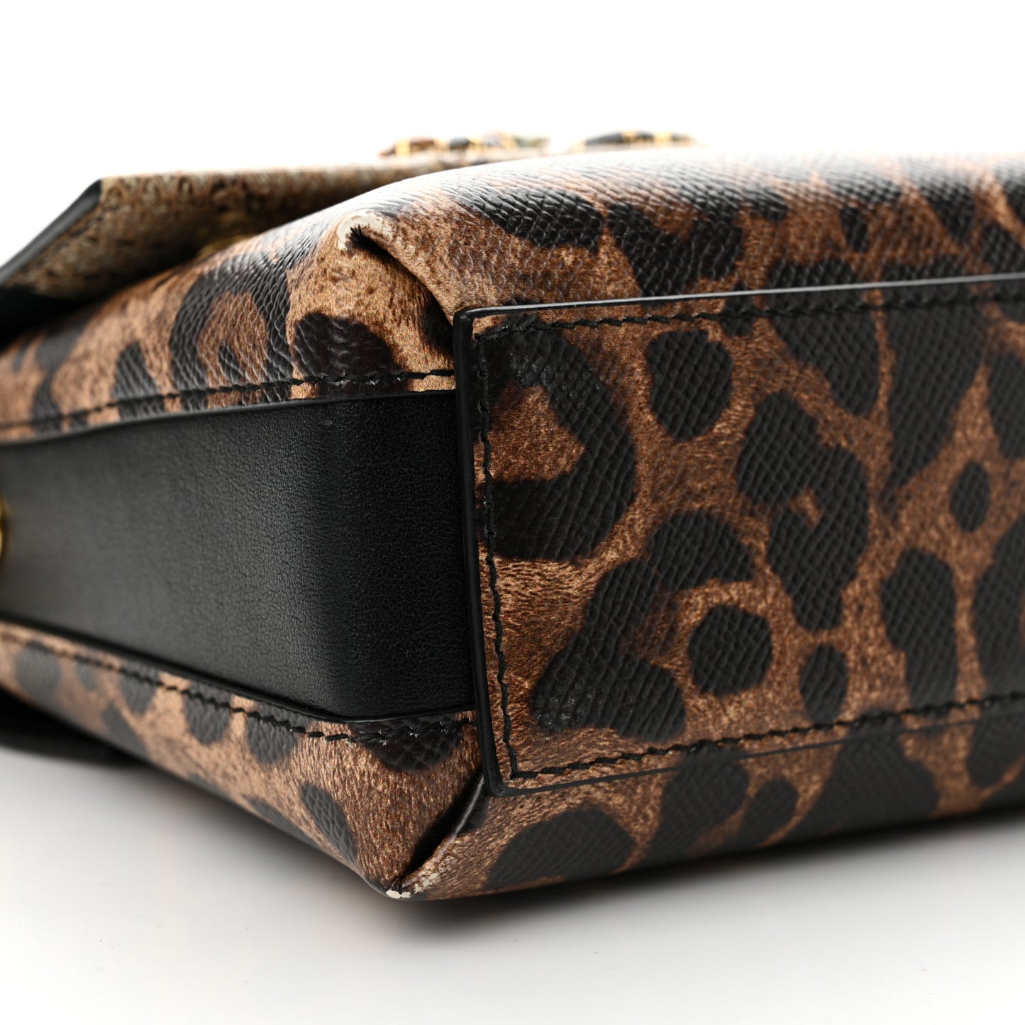 Dauphine Ayers Leopard Print Crystal Embellished DG Millennials Mini Crossbody Multicolor
