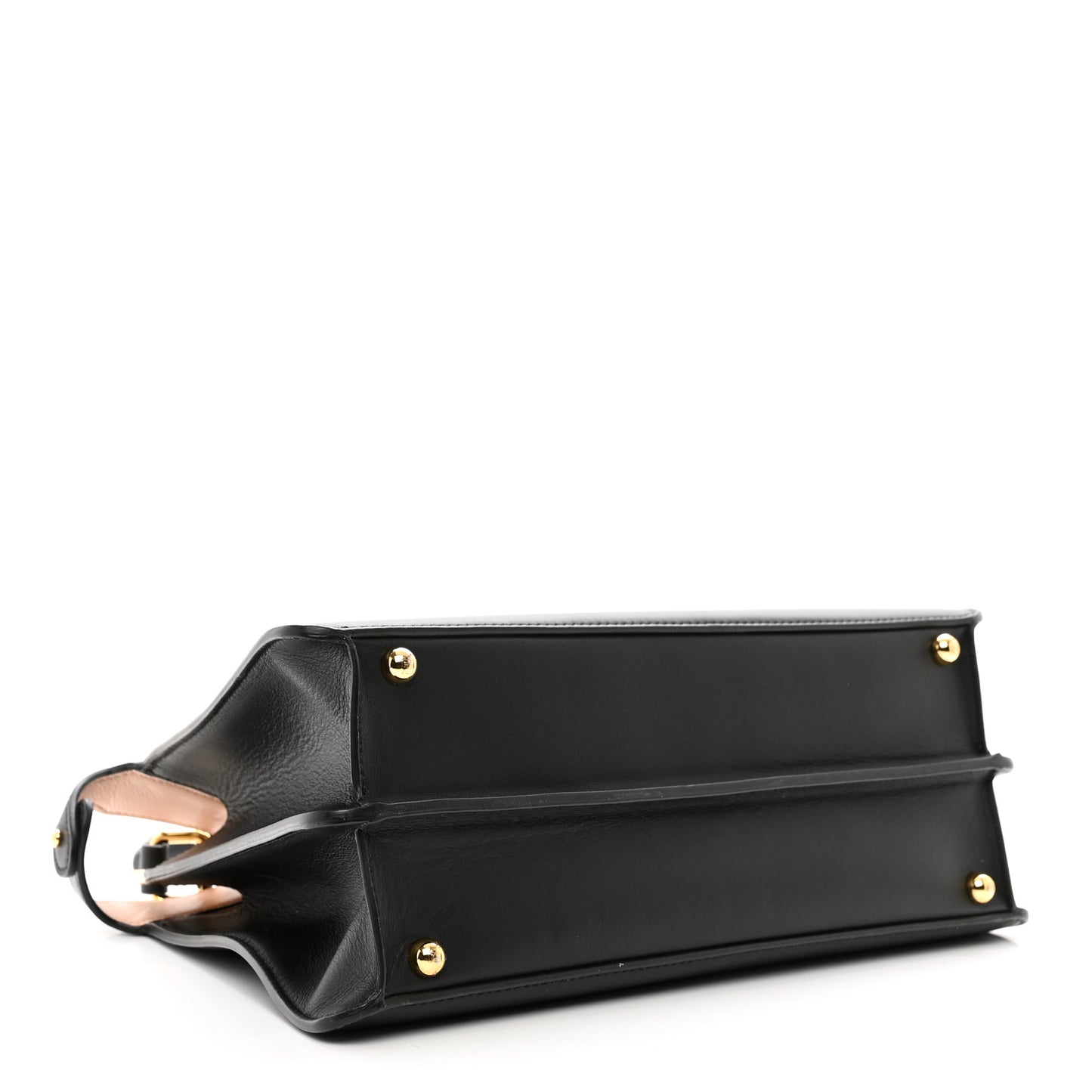 Vitello Seta Shiny Nappa Medium Peekaboo I SEE U Satchel Black Light Rose