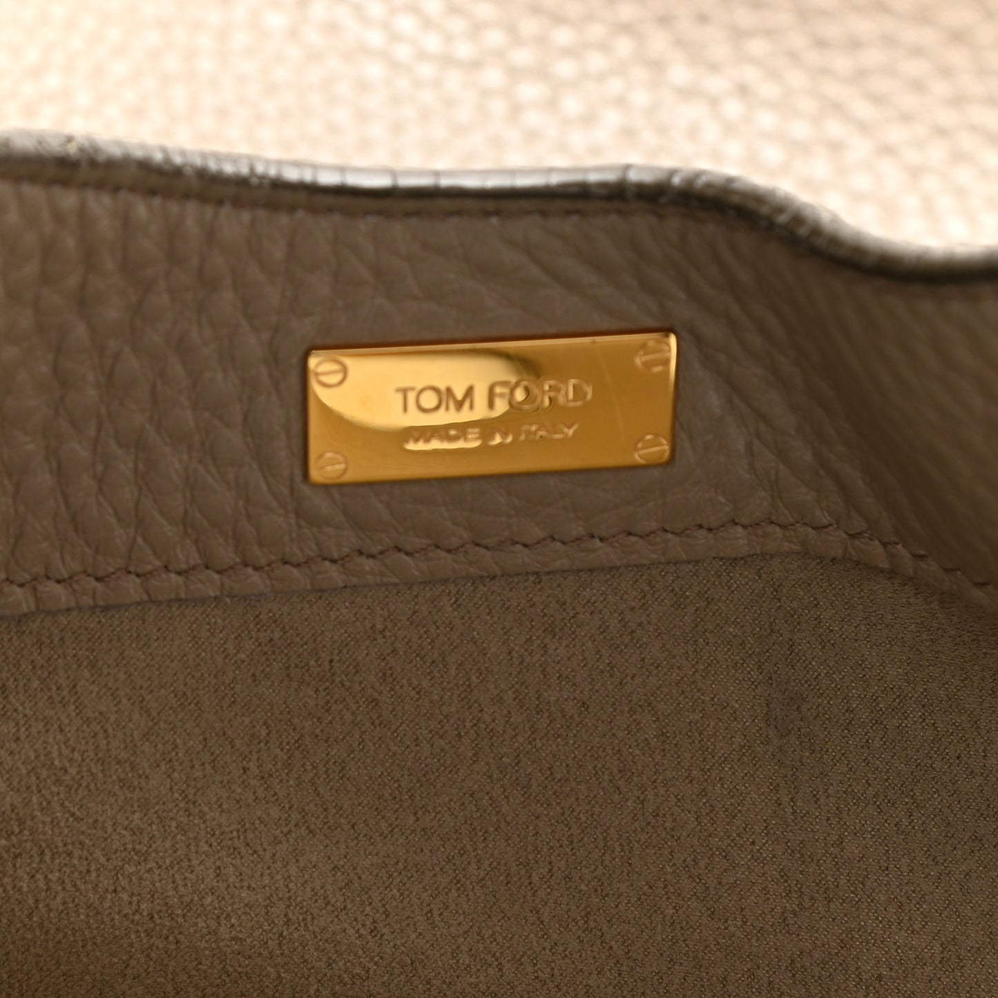 Ramskin Small Alix Padlock Zip Shoulder Bag Beige