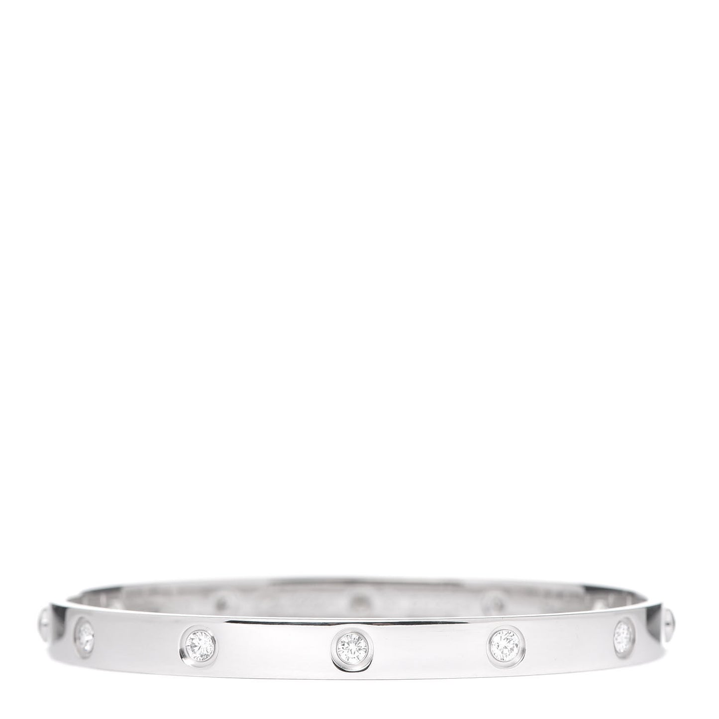 18K White Gold 10 Diamond LOVE Bracelet 19
