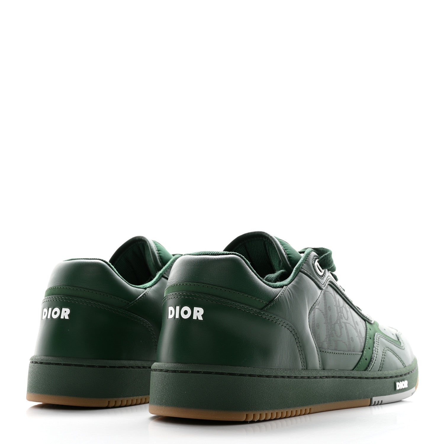 Christian Dior Smooth Calfskin Oblique Galaxy Mens B27 Low Top Sneakers 45 Green Beige 4 of 12