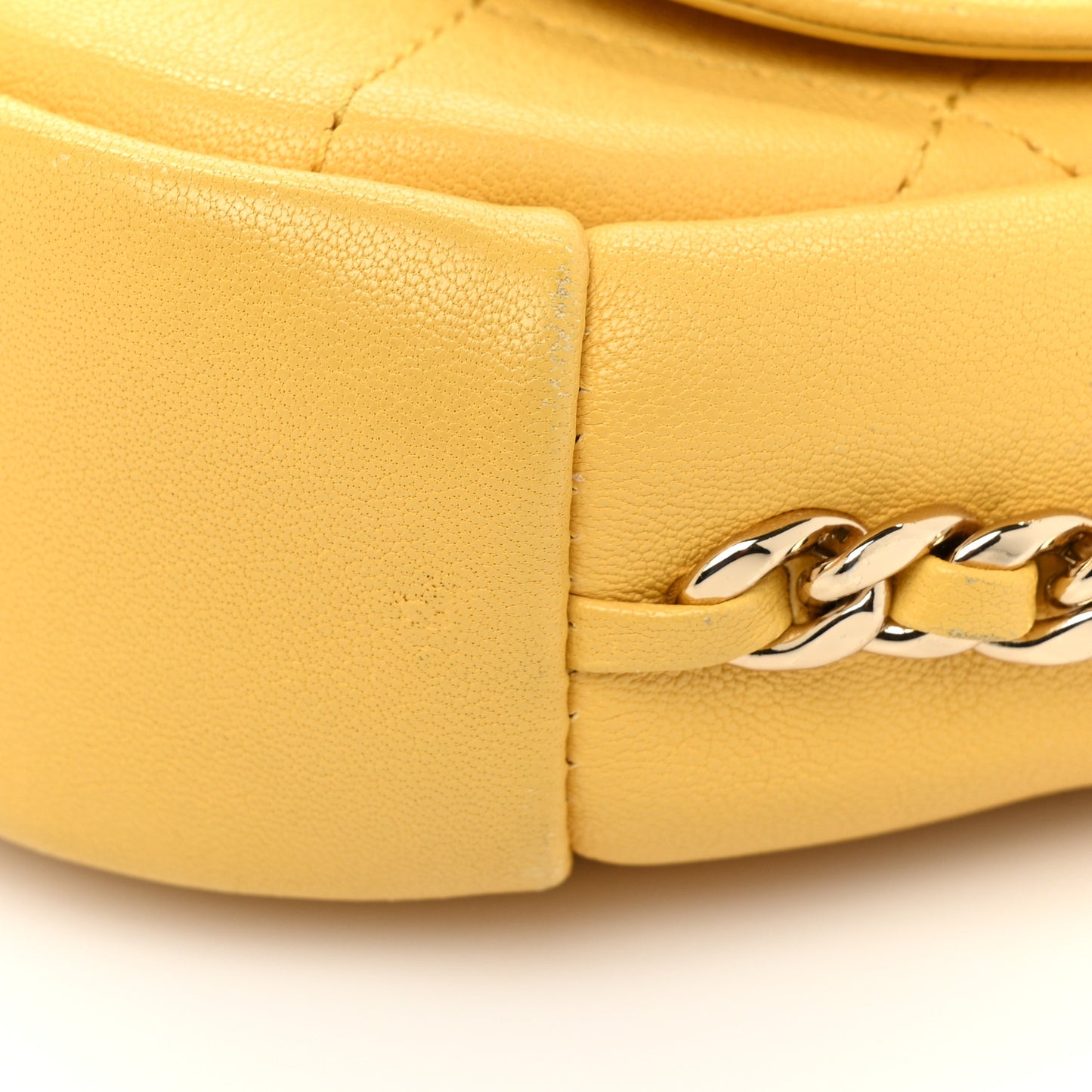 Goatskin Stitched Casual Trip Single Flap Yellow