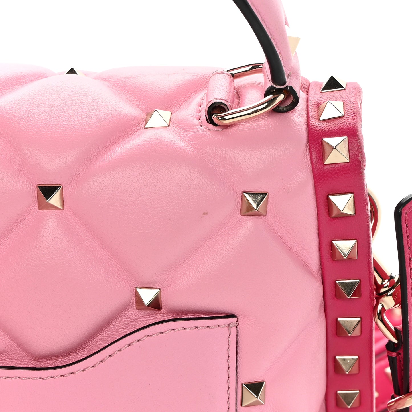 Nappa Medium Candystud Top Handle Bag Absolute Disco Pink