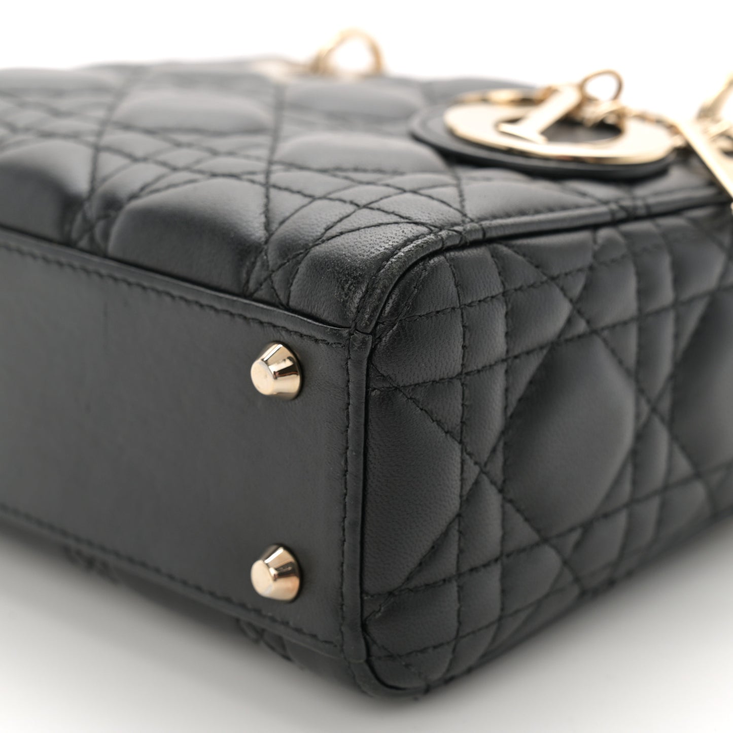 Lambskin Cannage Mini Lady Dior Black