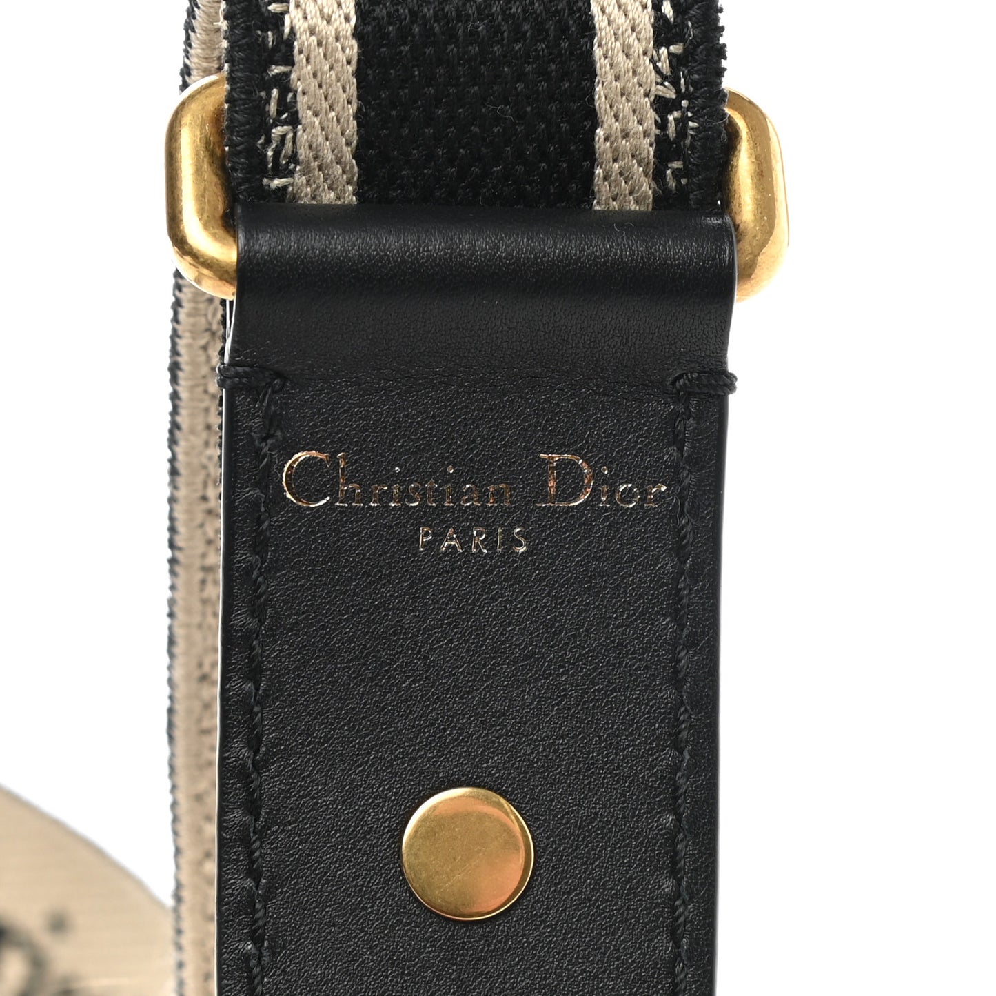 Canvas Embroidered Shoulder Strap Black