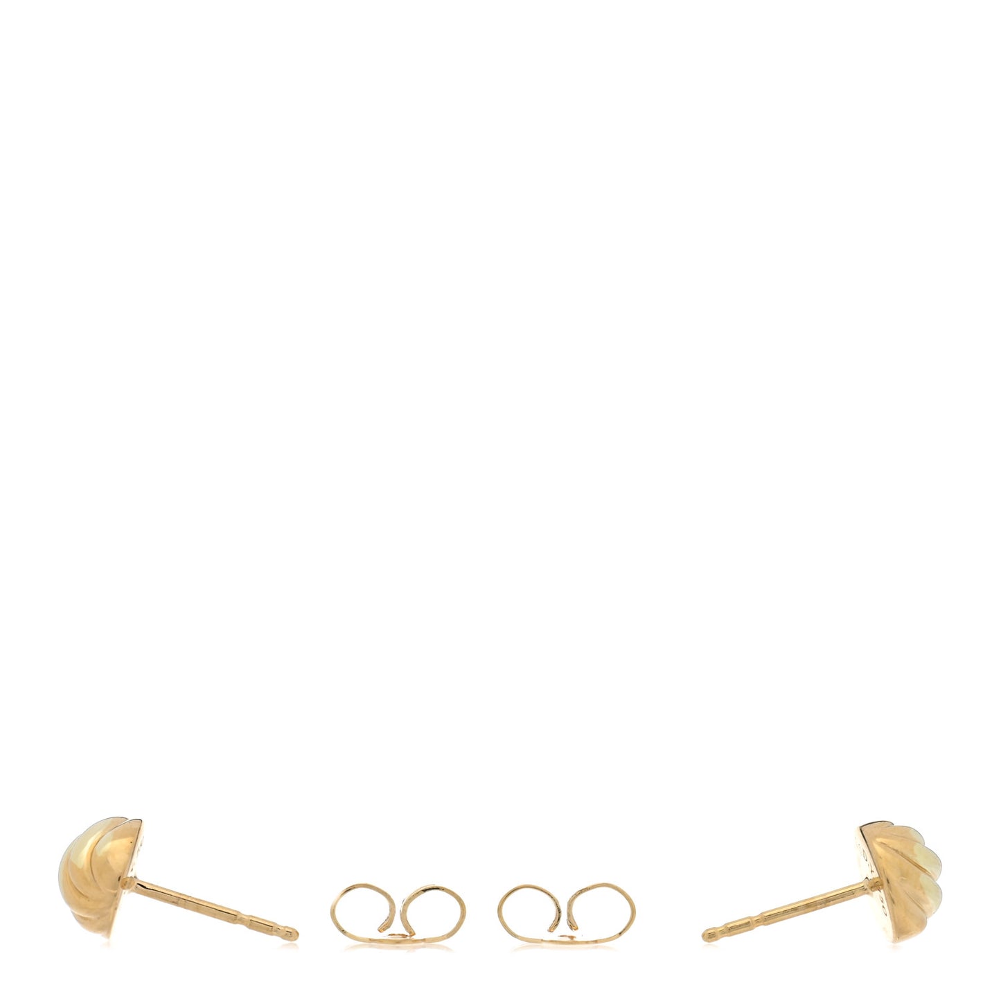 18K Yellow Gold 8mm Sculpted Cable Earrings