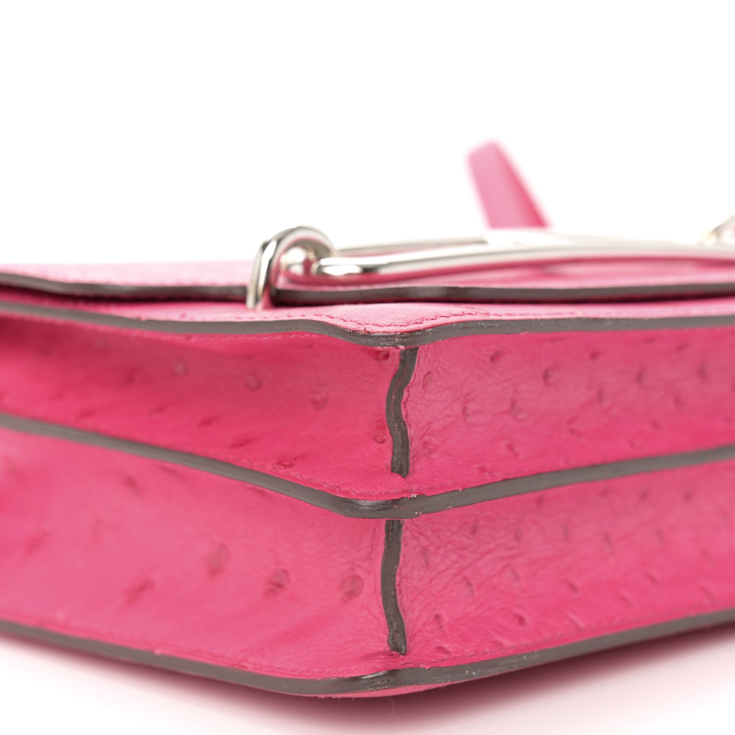 Hermes Ostrich Mini Sac Roulis Rose Tyrien 8 of 9