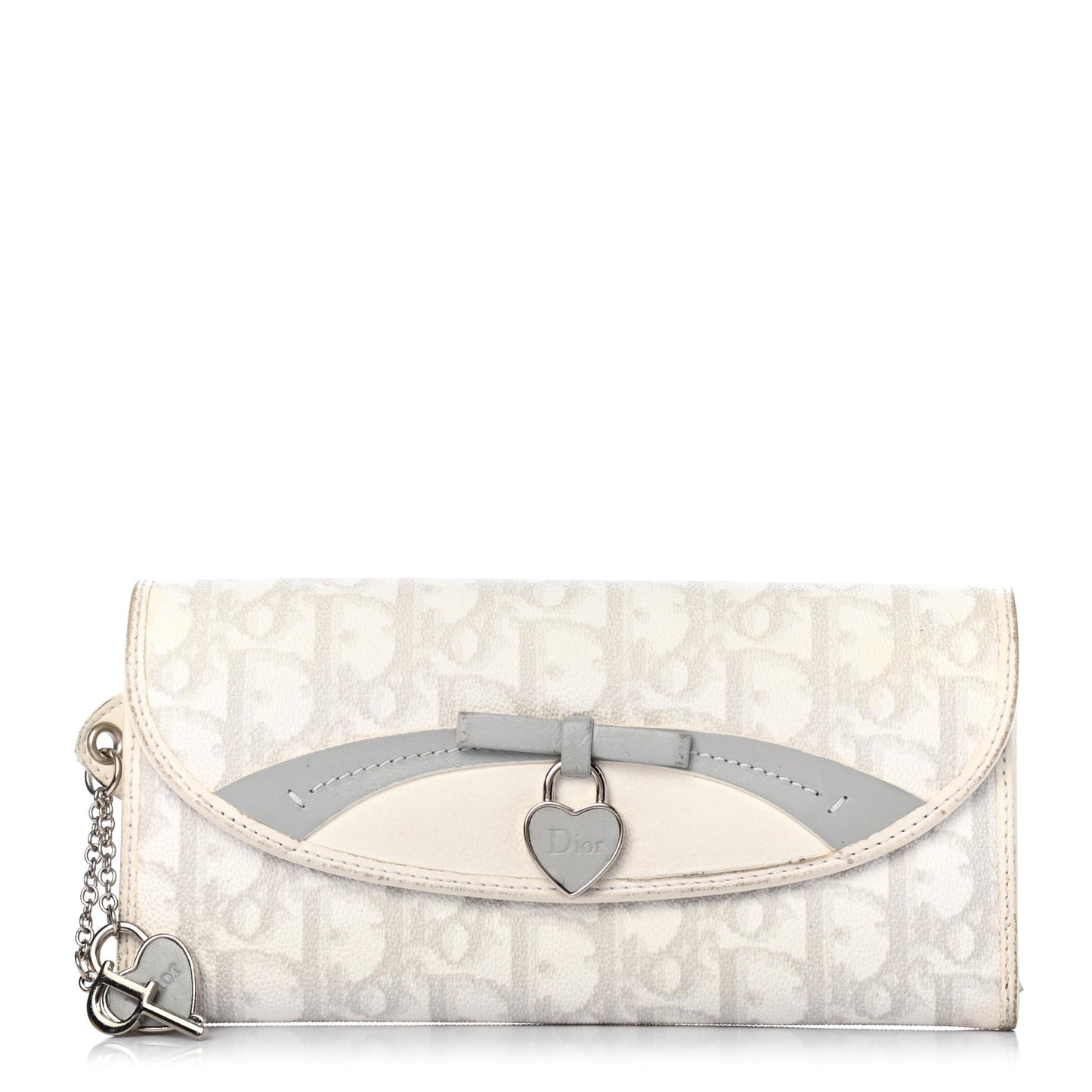 Monogram Trotter Romantique Heart Charm Wallet White