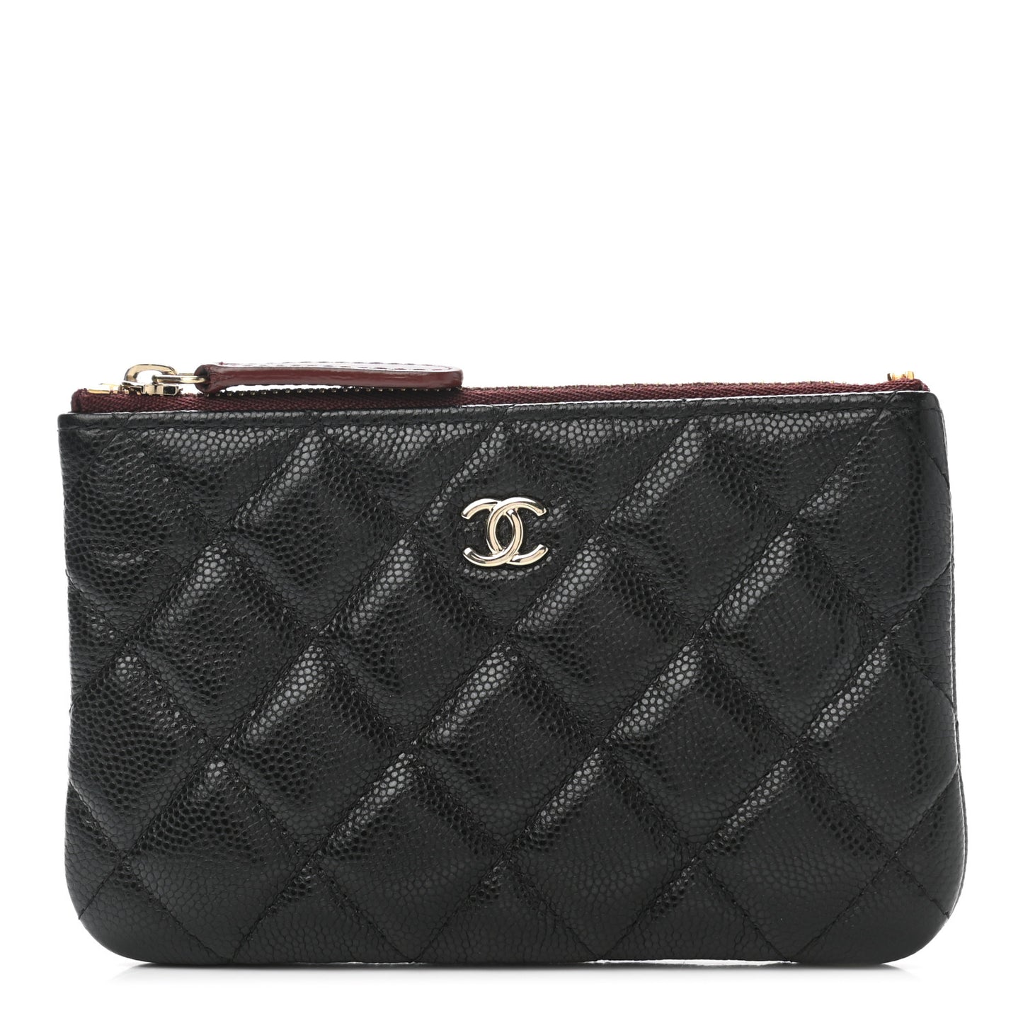 Caviar Quilted Small Cosmetic Case Black