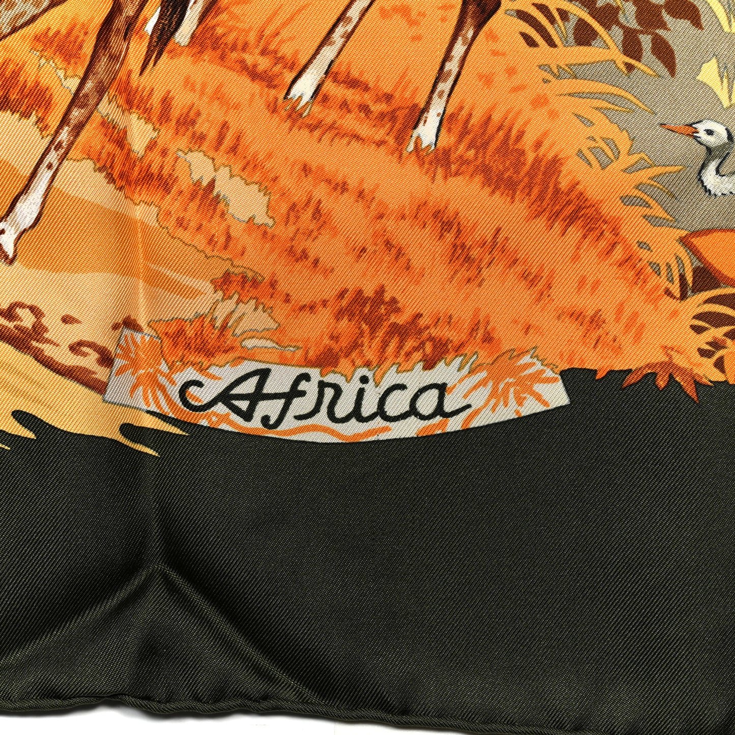 Silk Africa Scarf 90 Green Yellow