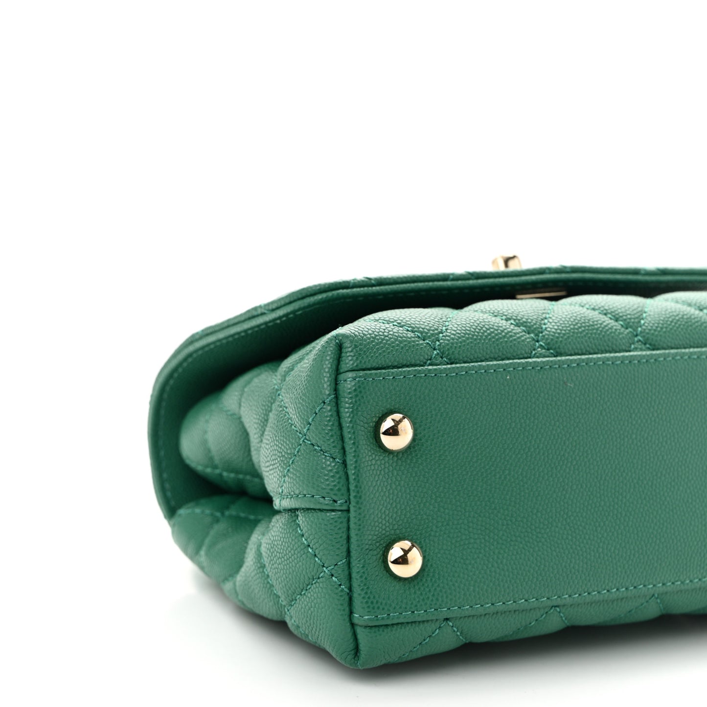 Caviar Quilted Extra Mini Coco Handle Flap Green
