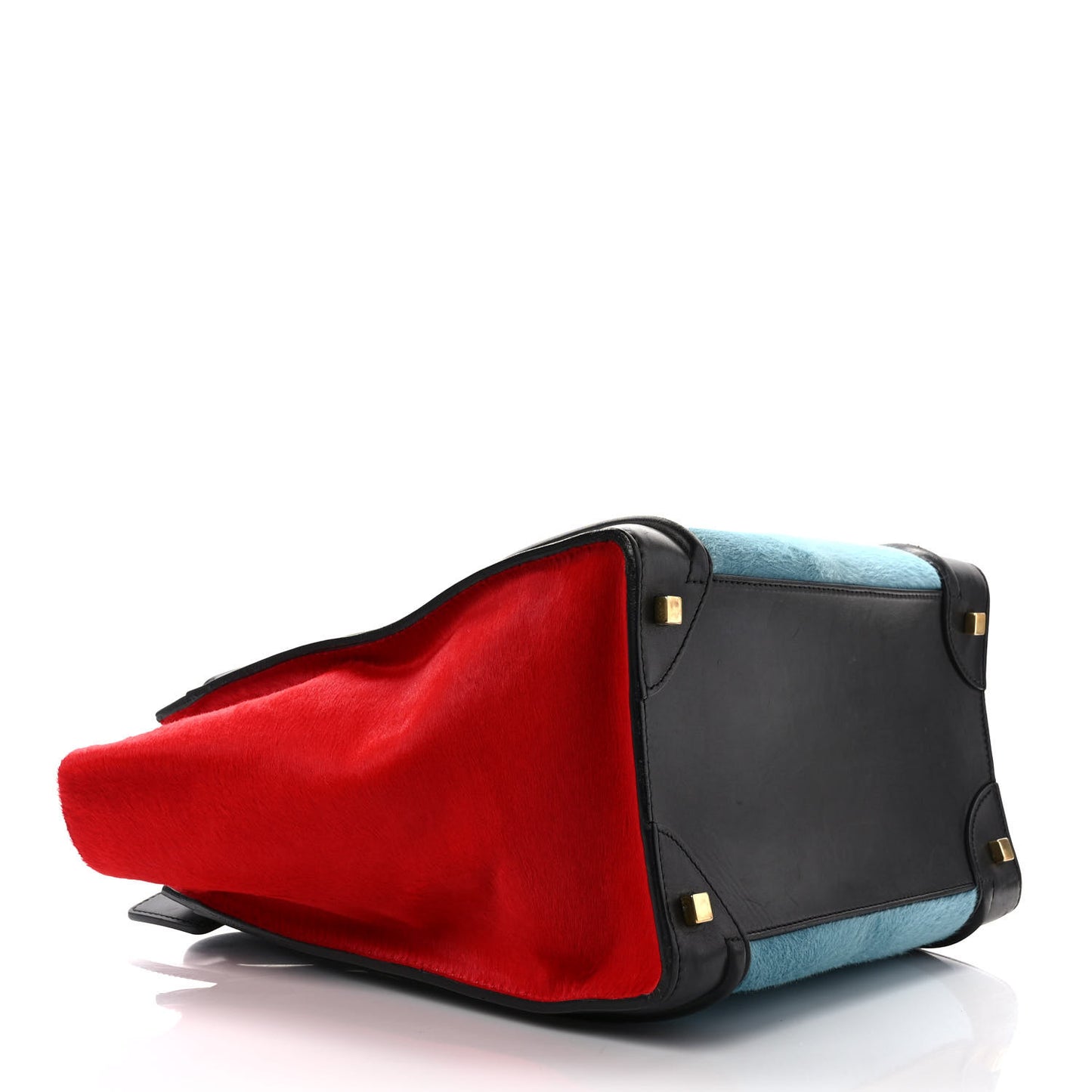 Pony Hair Mini Tri-Color Luggage Glacier Red Black