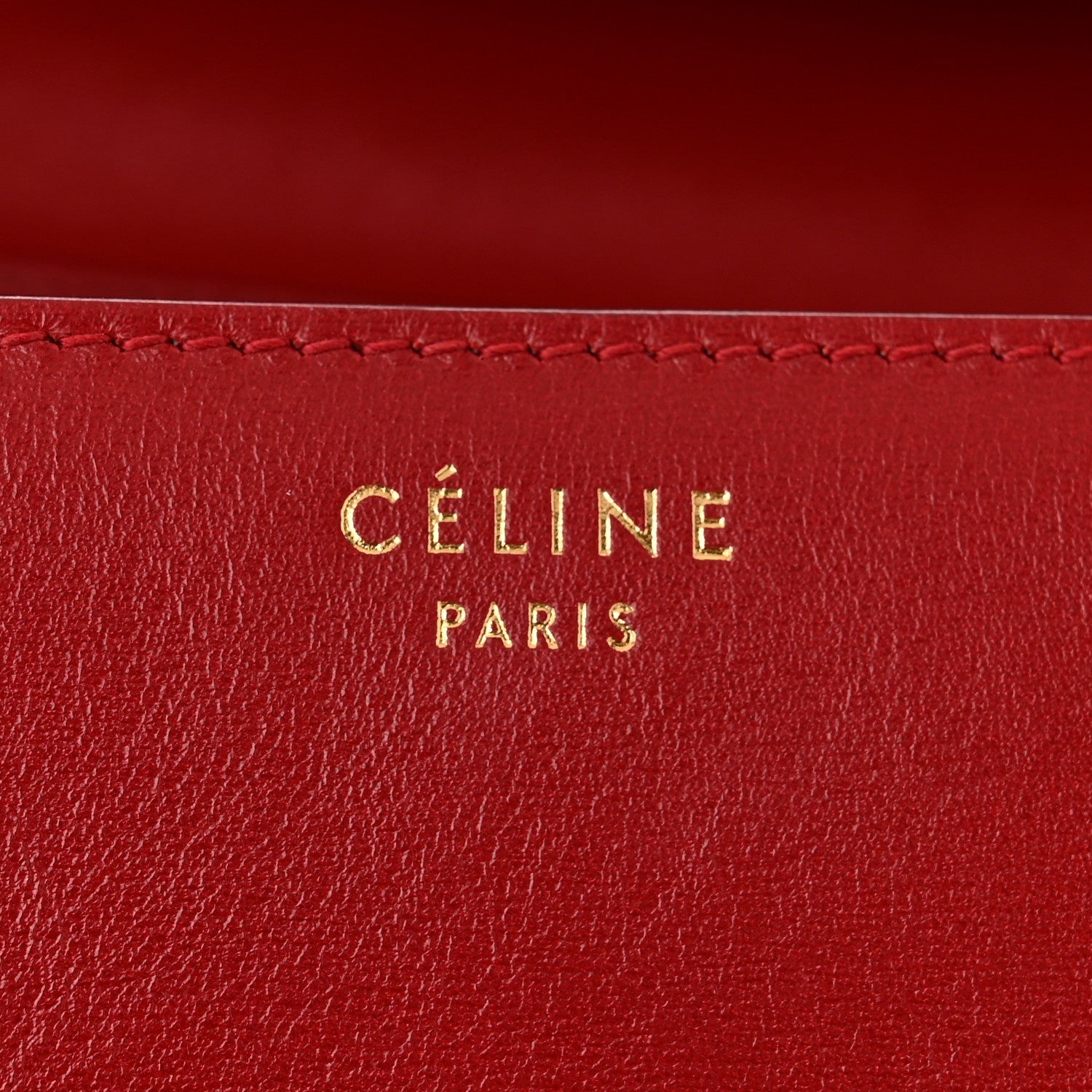Celine Box Calfskin Medium Classic Box Flap Bag Red 6 of 12