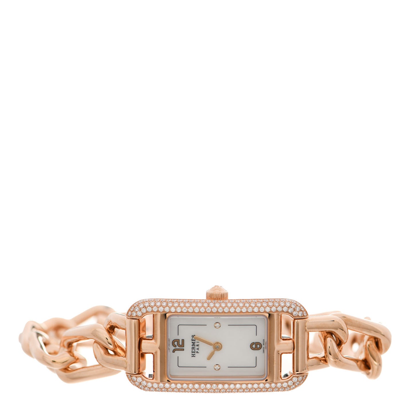 18K Rose Gold Diamond Mother of Pearl 17mm Nantucket Quartz Watch