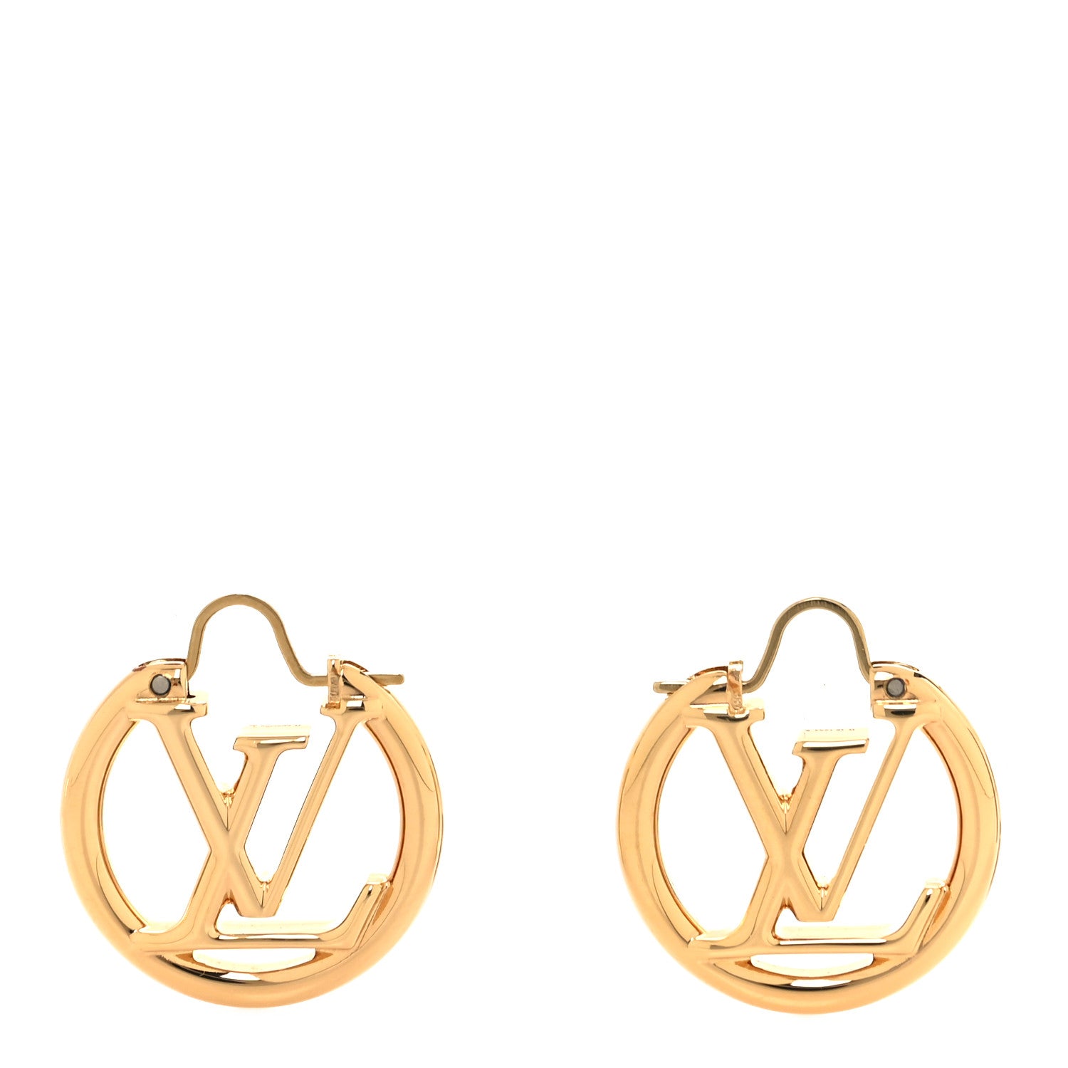 Louis Vuitton Metal Small Louise Hoop Earrings Gold 1 of 5