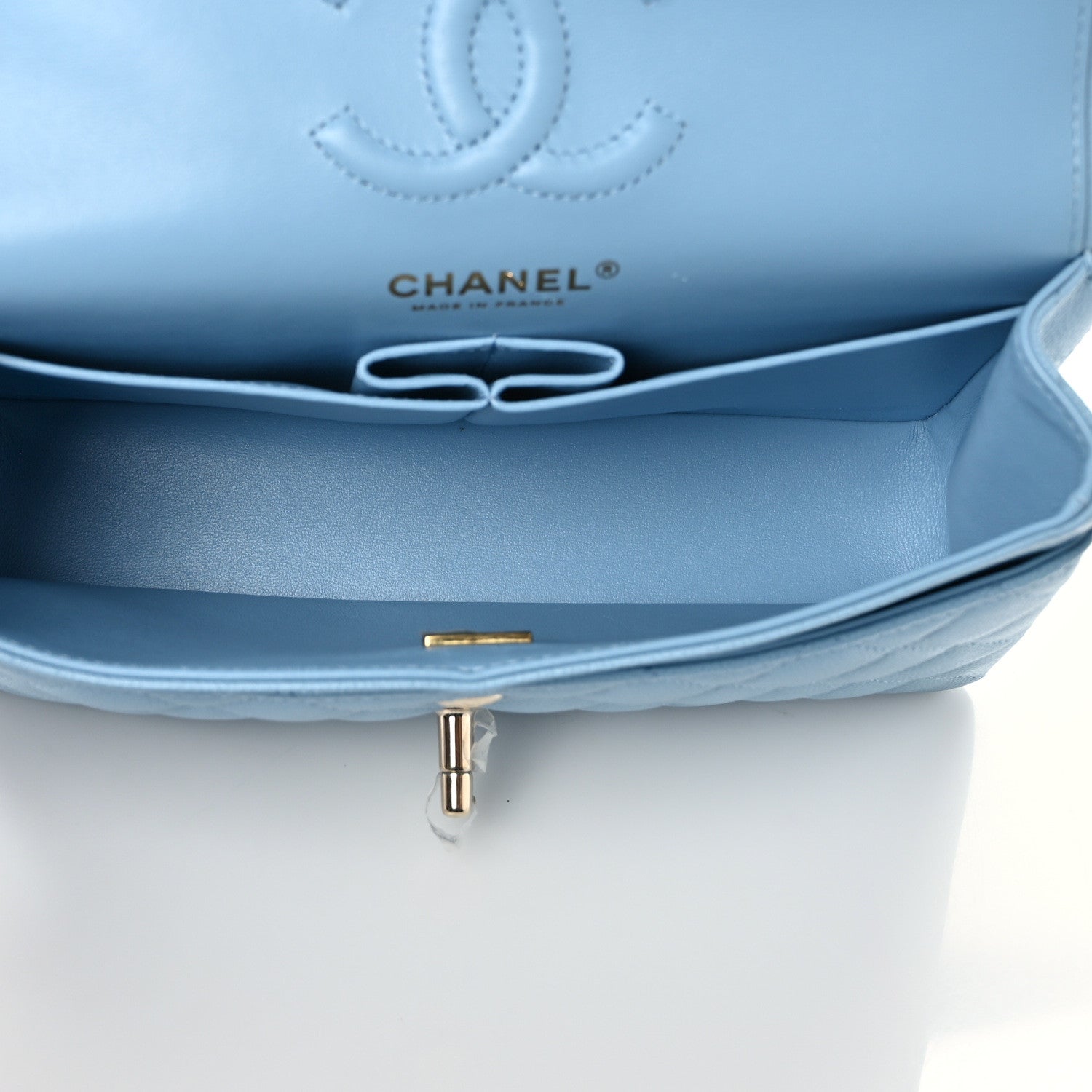 Chanel Caviar Quilted Small Double Flap Light Blue 5 of 10