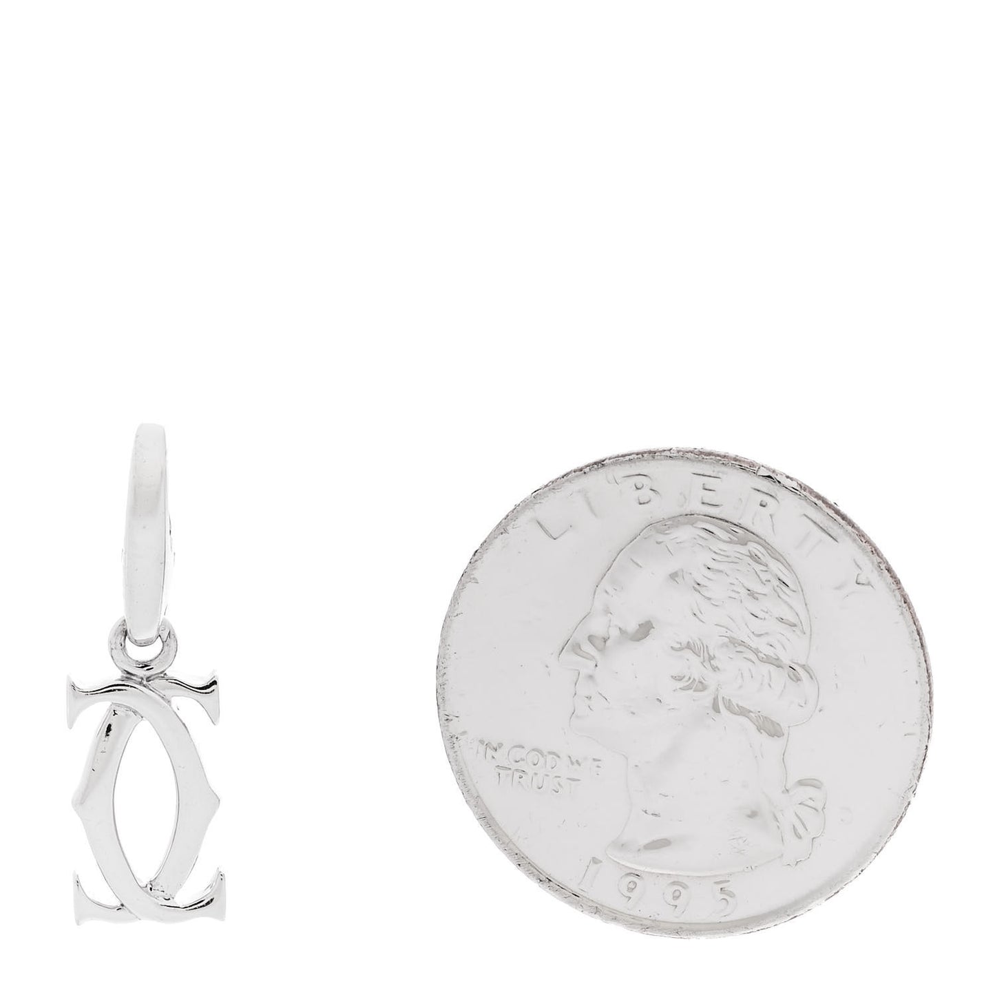18K White Gold Logo Charm