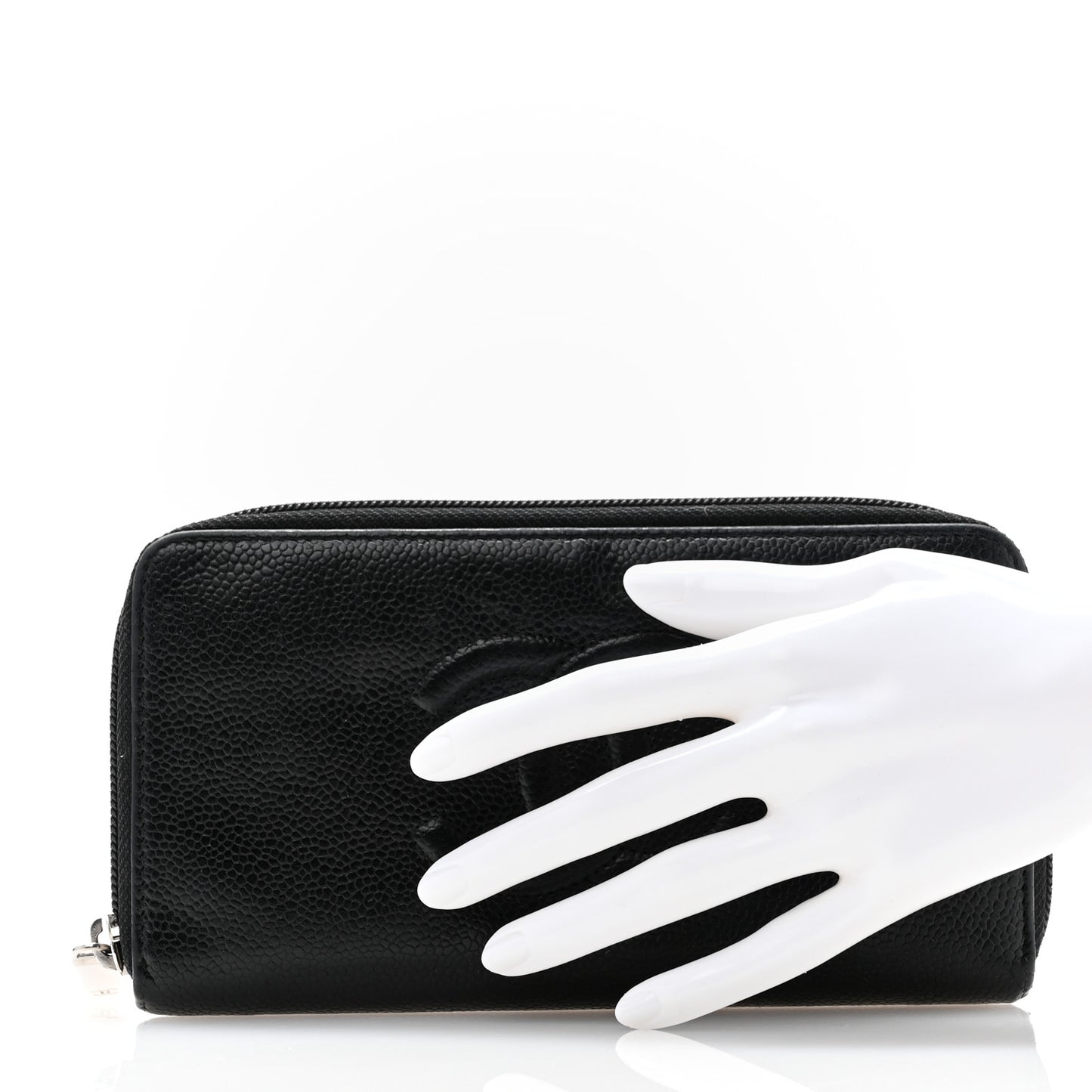 Caviar Large Timeless CC Zip Around Wallet Black