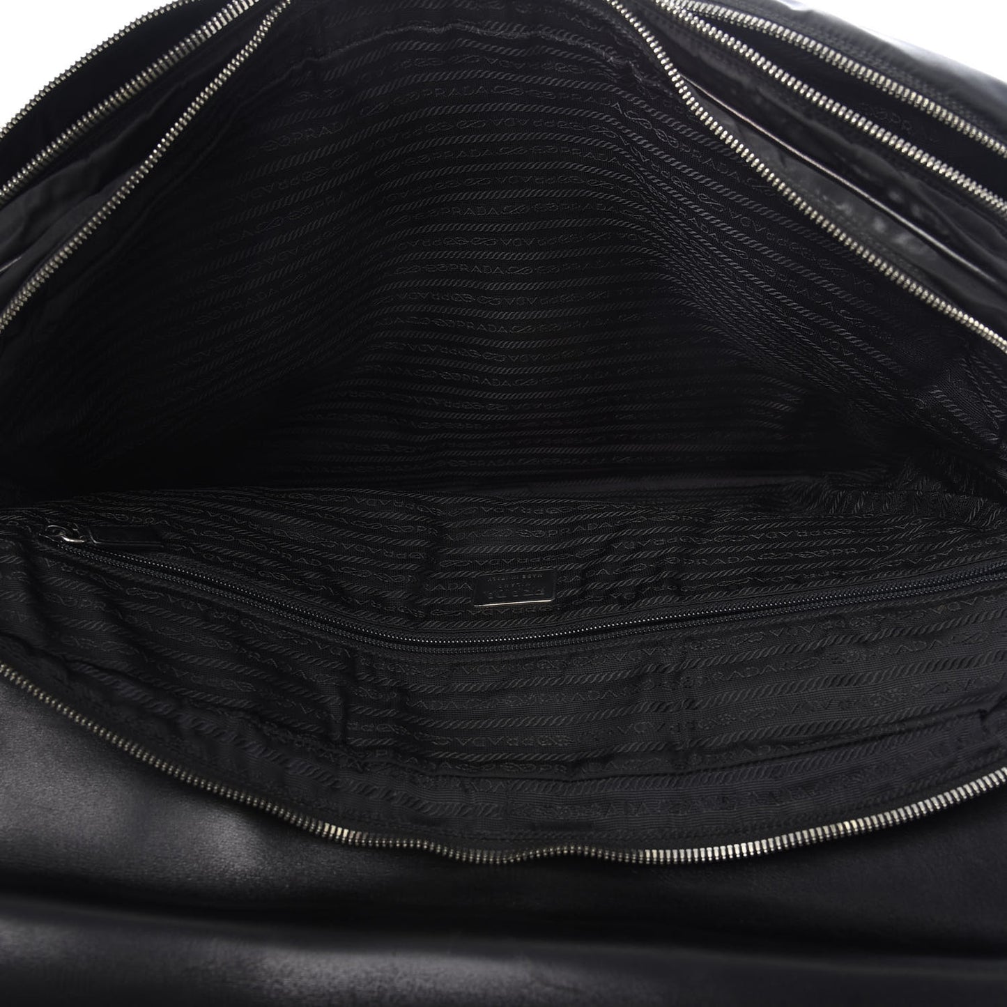 Soft Calfskin Tessuto Nylon Travel Bag Black