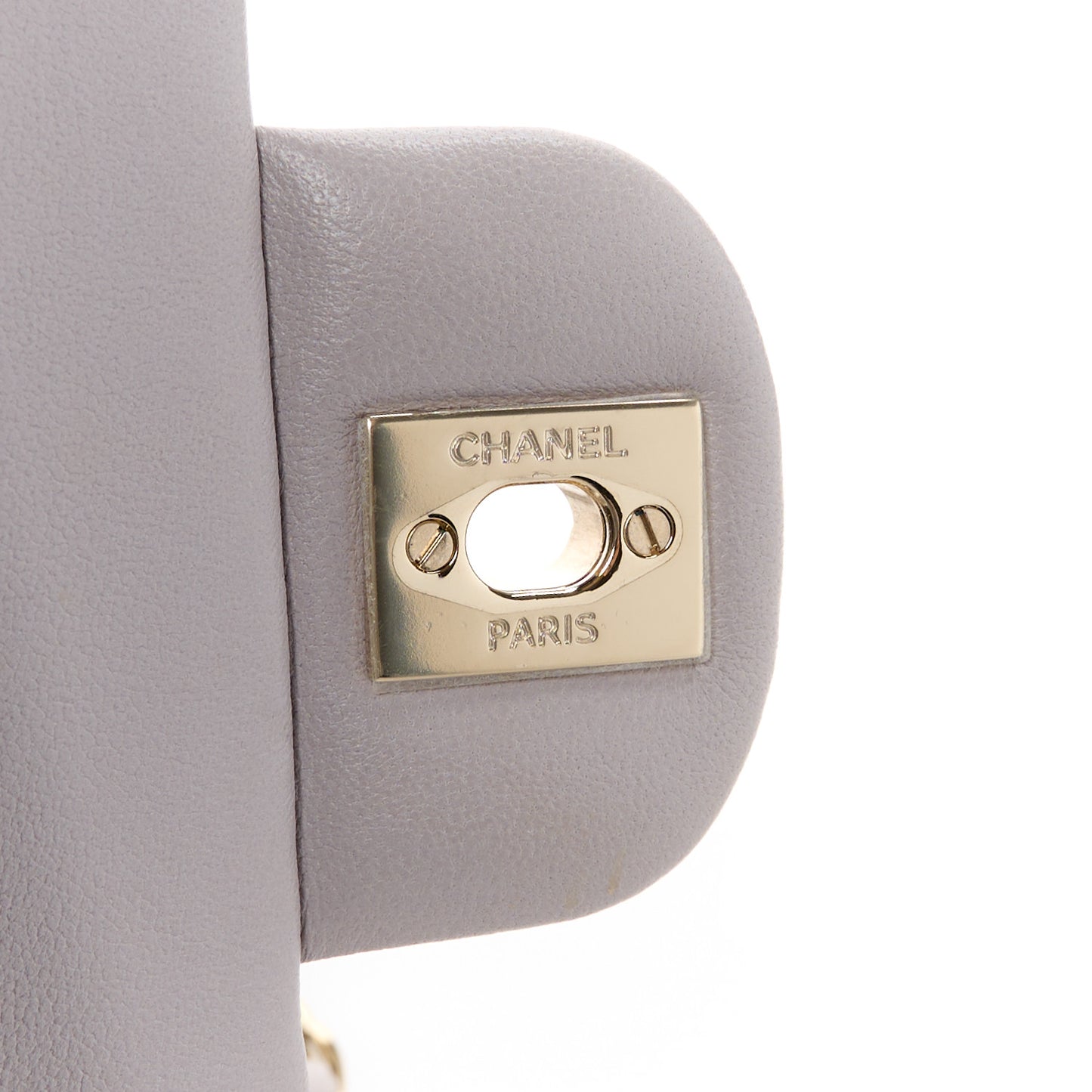 Lambskin Quilted Small Double Flap Light Grey