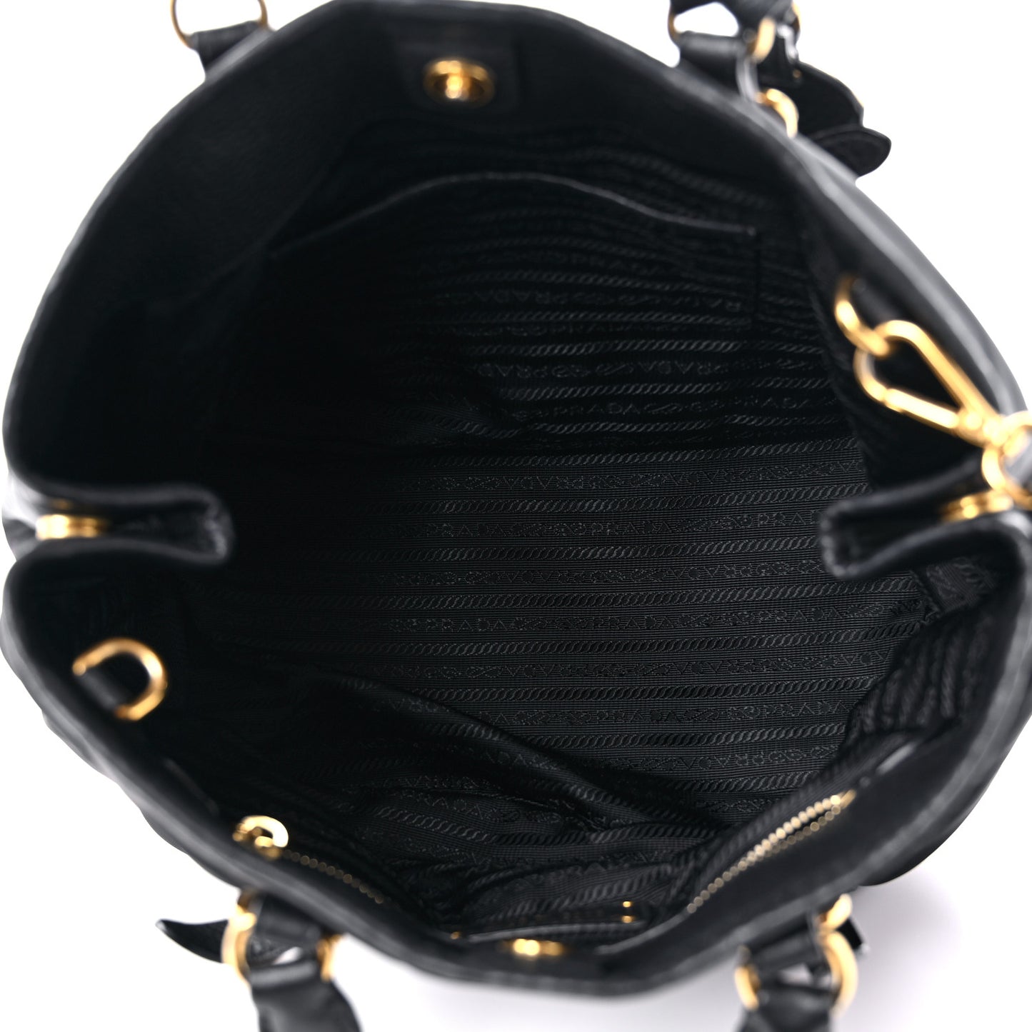 Tessuto Nylon Vitello Daino Tote Black