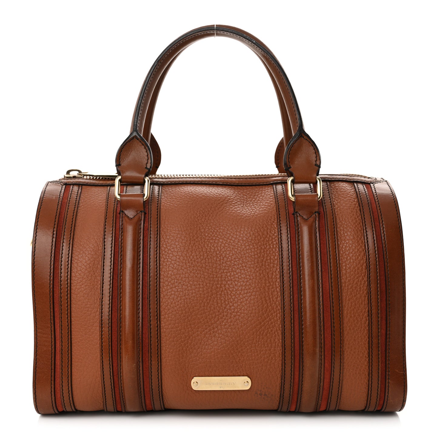 Grainy Calfskin Medium Alchester Bowling Bag Brown