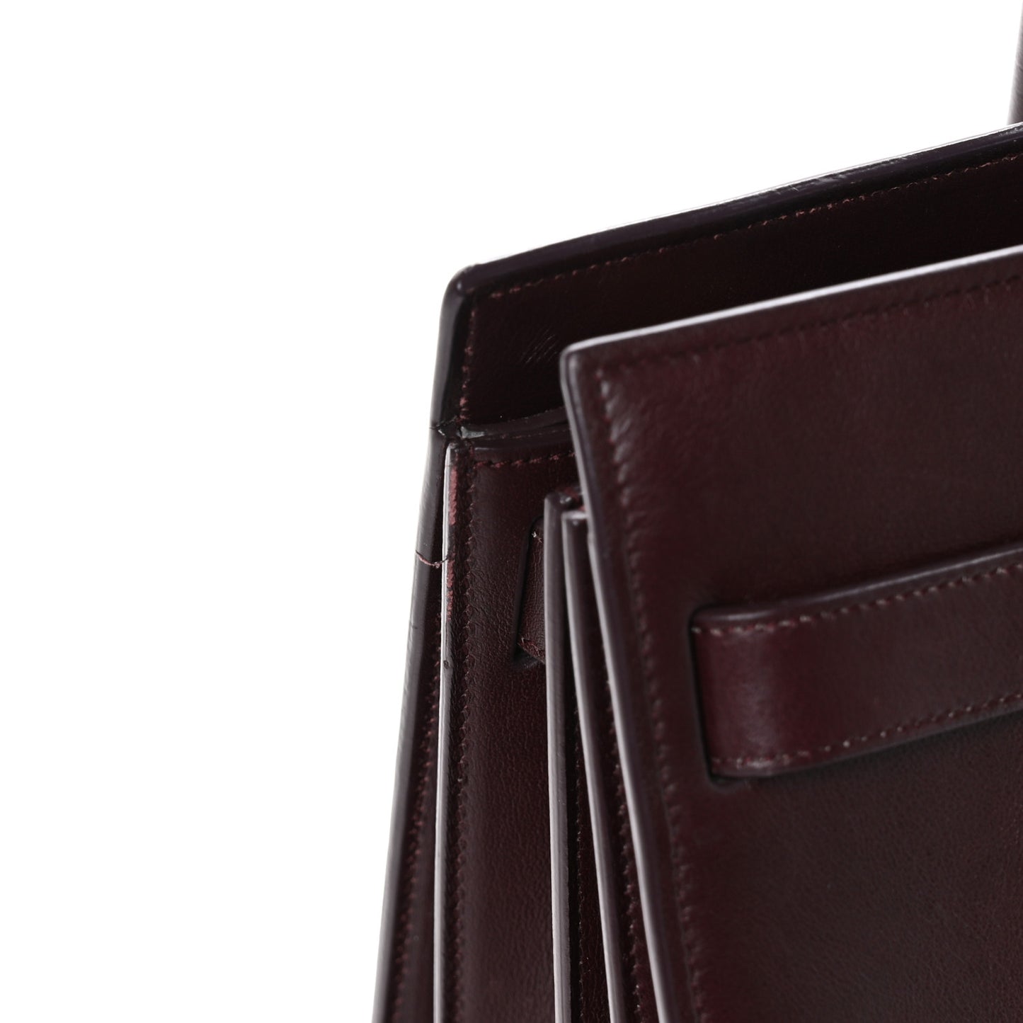 Grained Calfskin Small Classic Sac De Jour Bordeaux