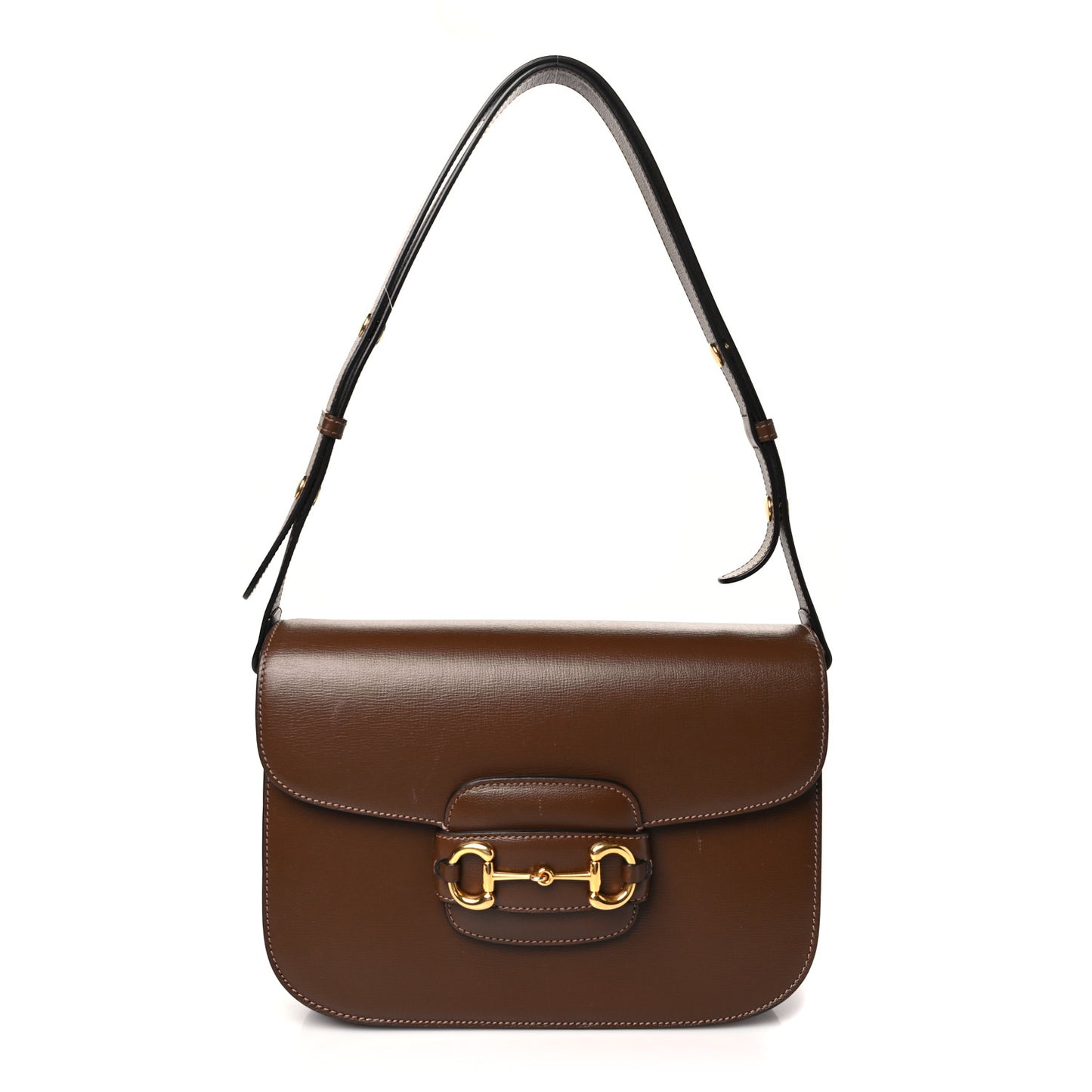 Azalea Calfskin Horsebit 1955 Shoulder Bag Brown Sugar