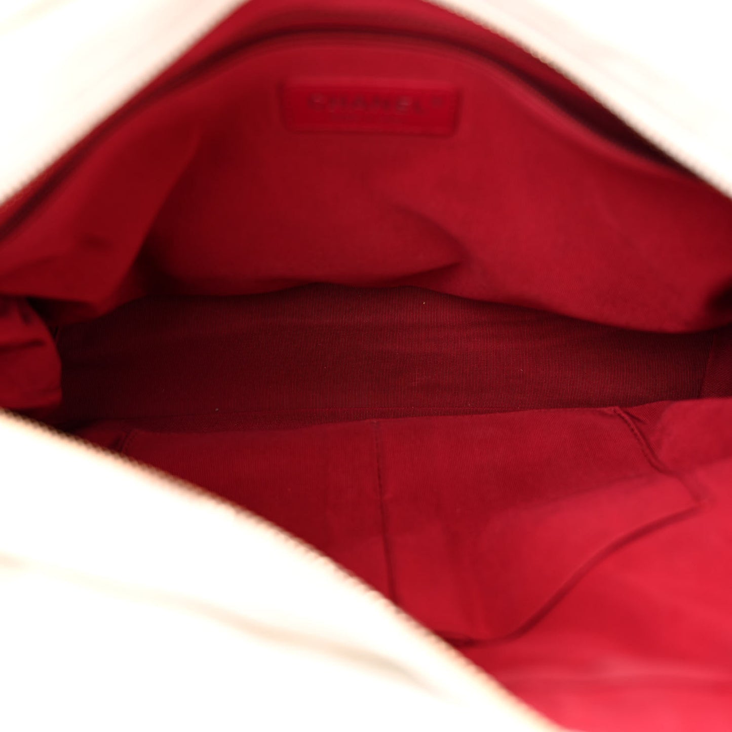 Aged Calfskin Quilted Large Gabrielle Hobo White
