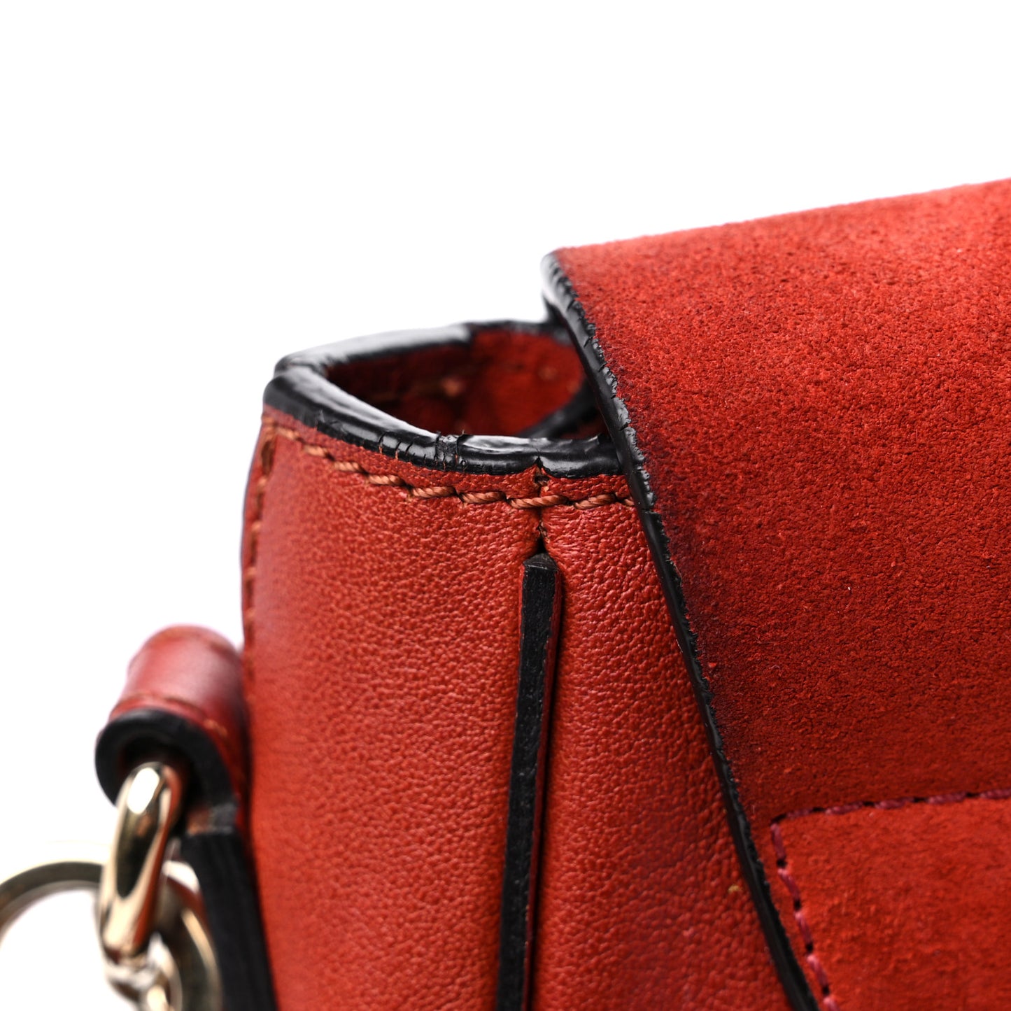 Suede Calfskin Mini Faye Backpack Earthy Red