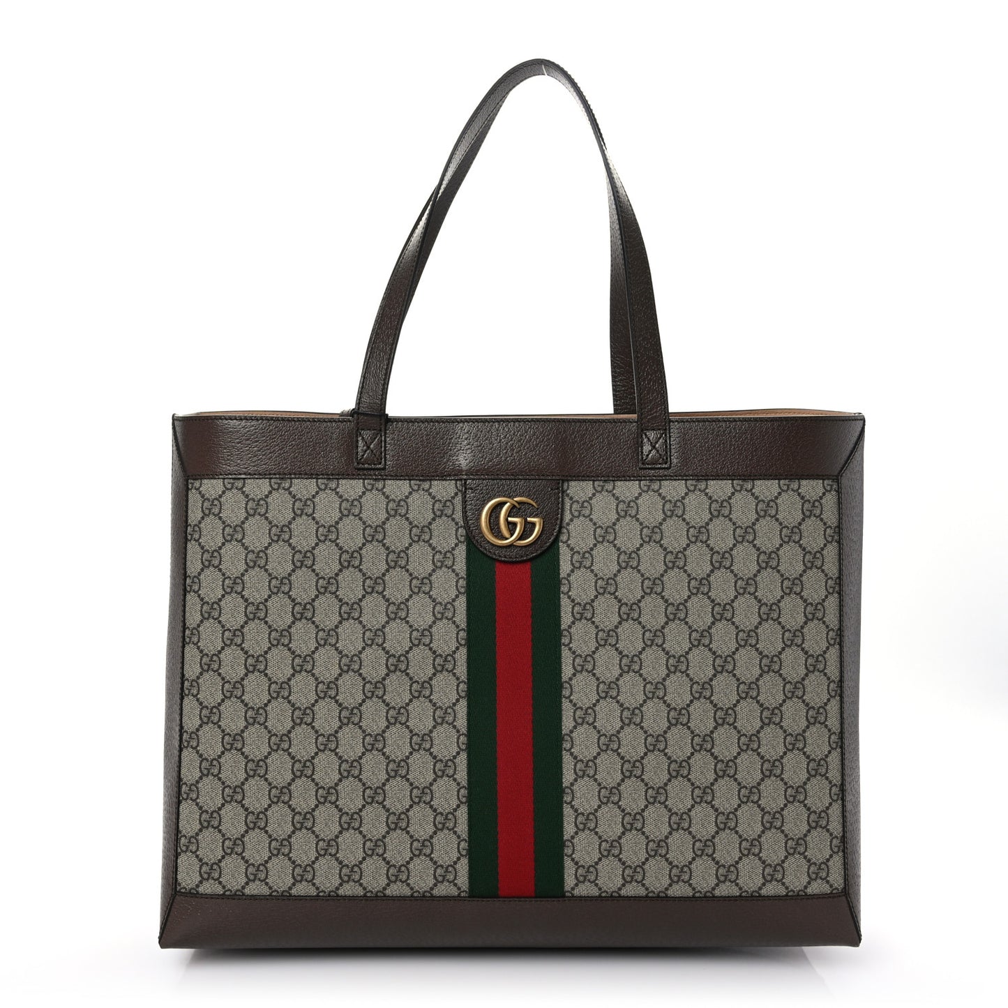 GG Supreme Monogram Web Ophidia Tote Brown
