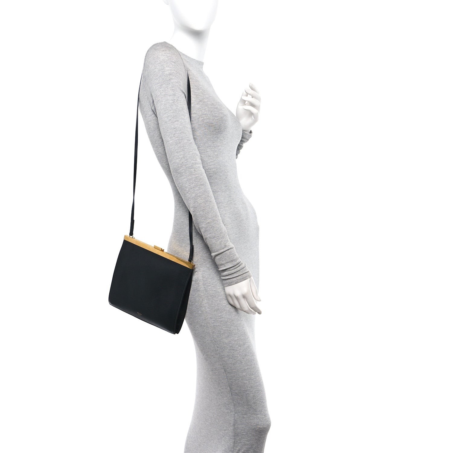 Celine Smooth Calfskin Mini Clasp Bag Black 2 of 9