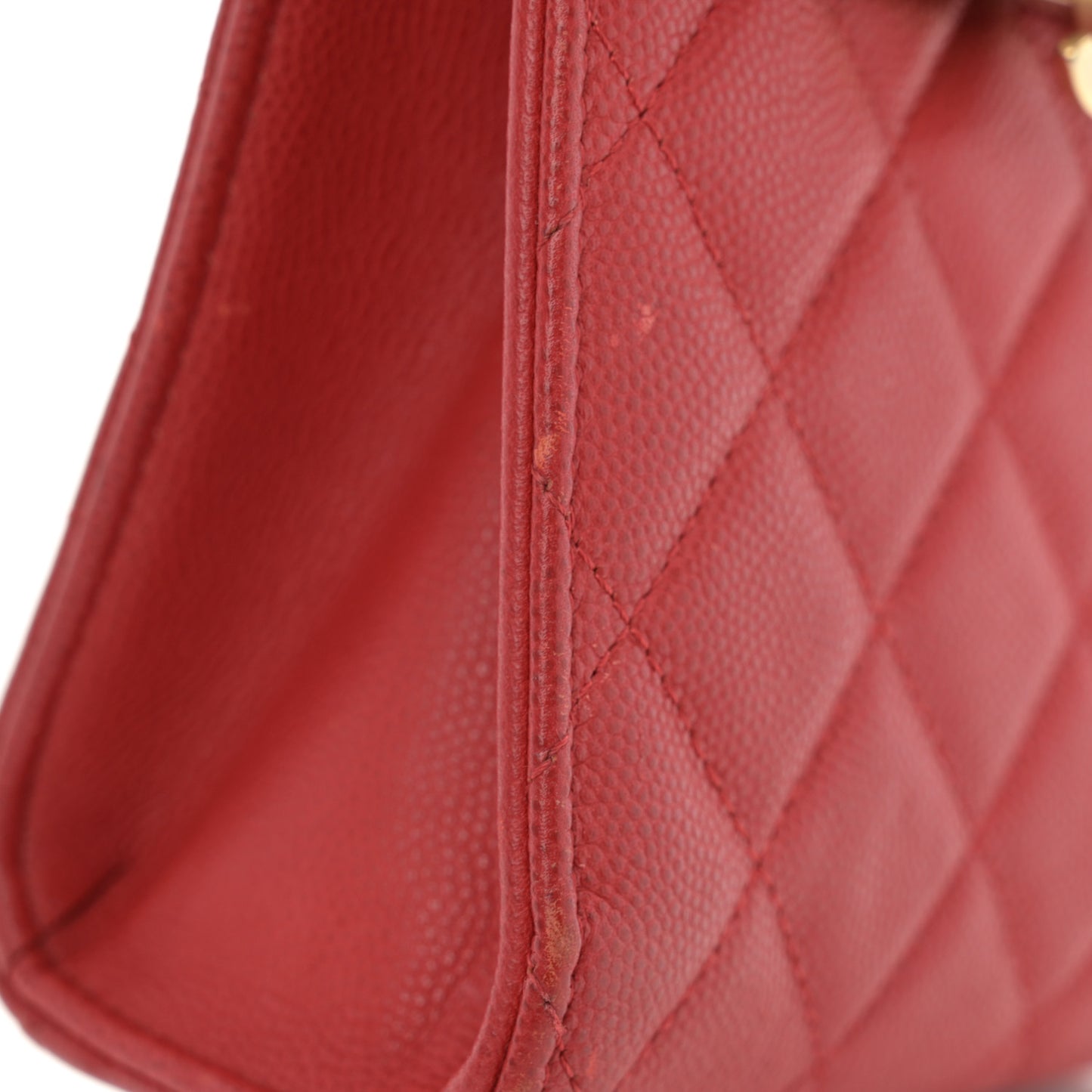 Caviar Quilted Golden Class Phone Holder Red