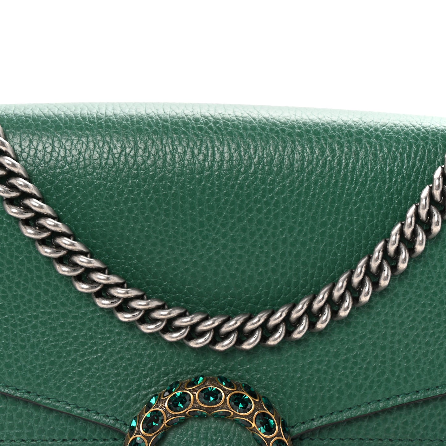 Dollar Calfskin Crystal Medium Dionysus Shoulder Bag Emerald