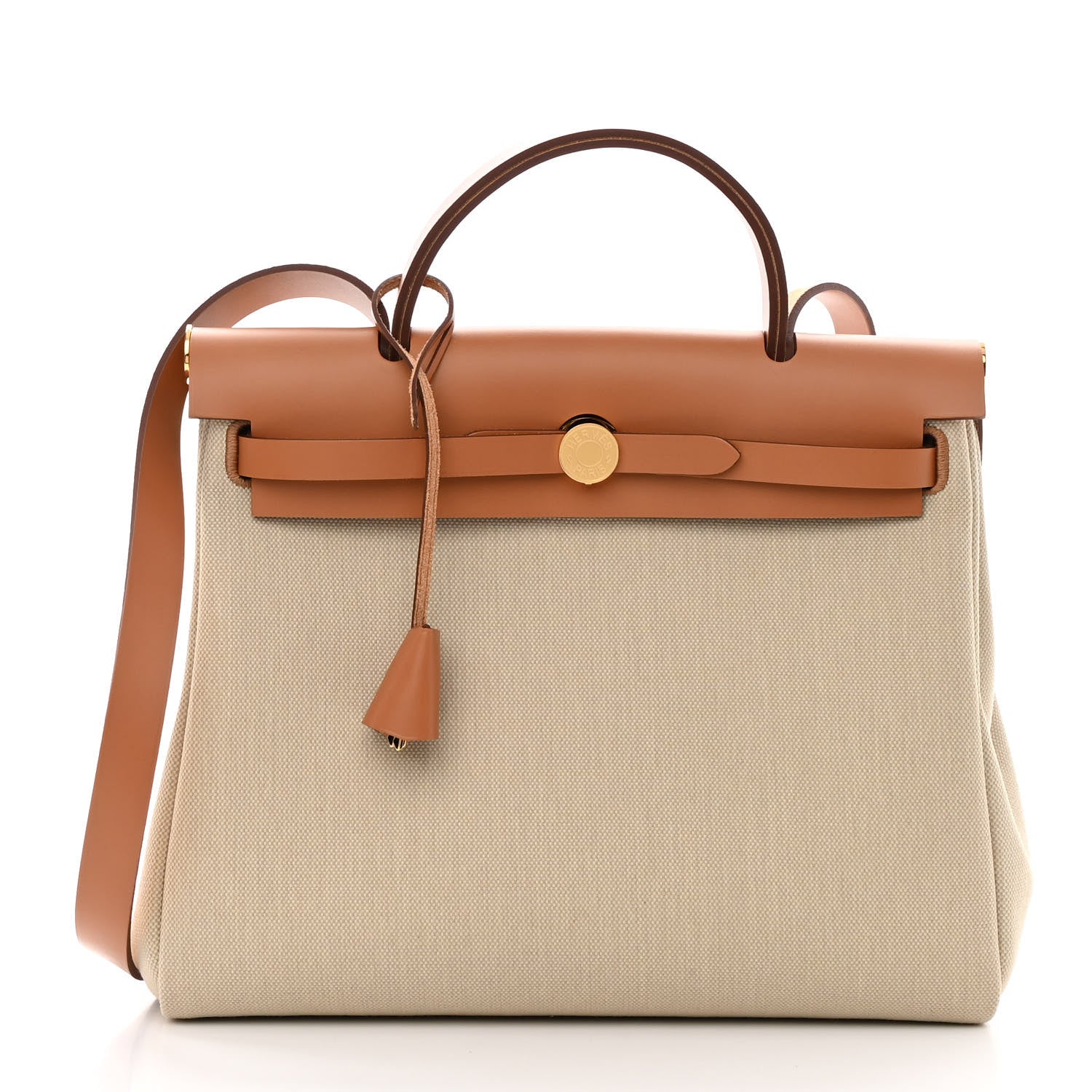 Hermes Vache Hunter Criss Viking Herbag Zip Retourne 31 PM Ecru Beige Naturel 3 of 13