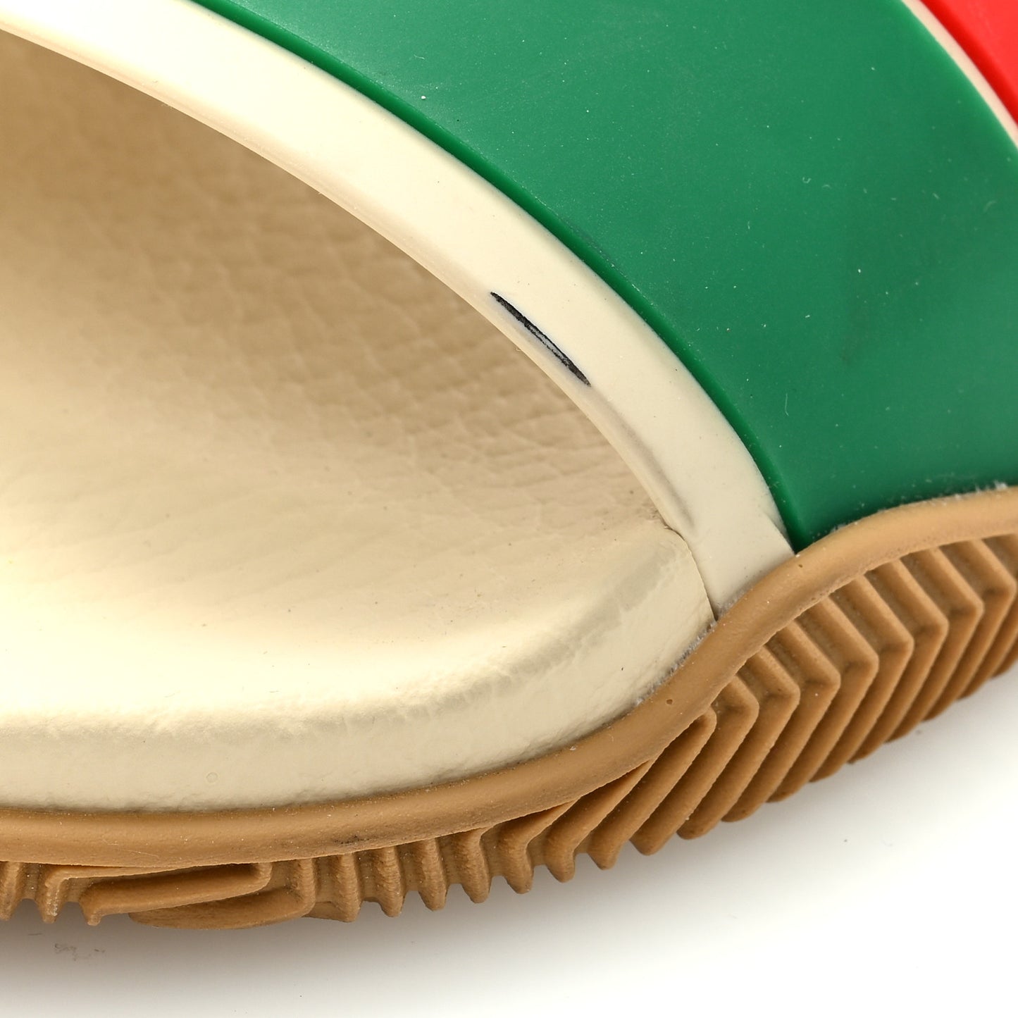 Rubber Web Womens Interlocking G Slide Sandals 37 Mystic White Green Red