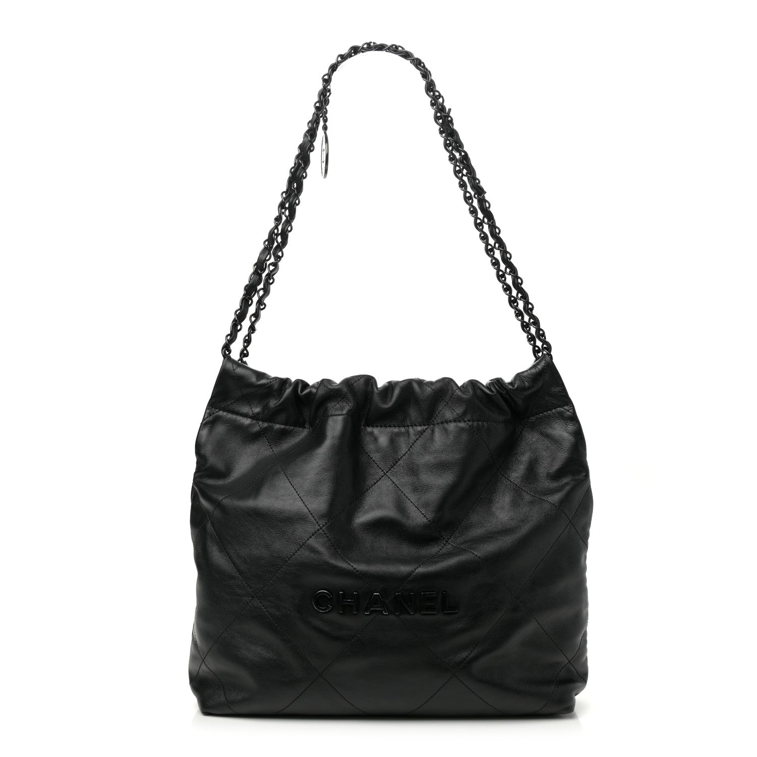 Chanel Shiny Calfskin Quilted Small Chanel 22 So Black 1729760