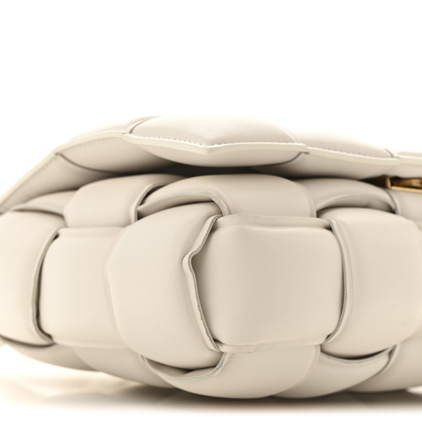 Nappa Maxi Intreccio Padded Cassette Crossbody Bag Chalk